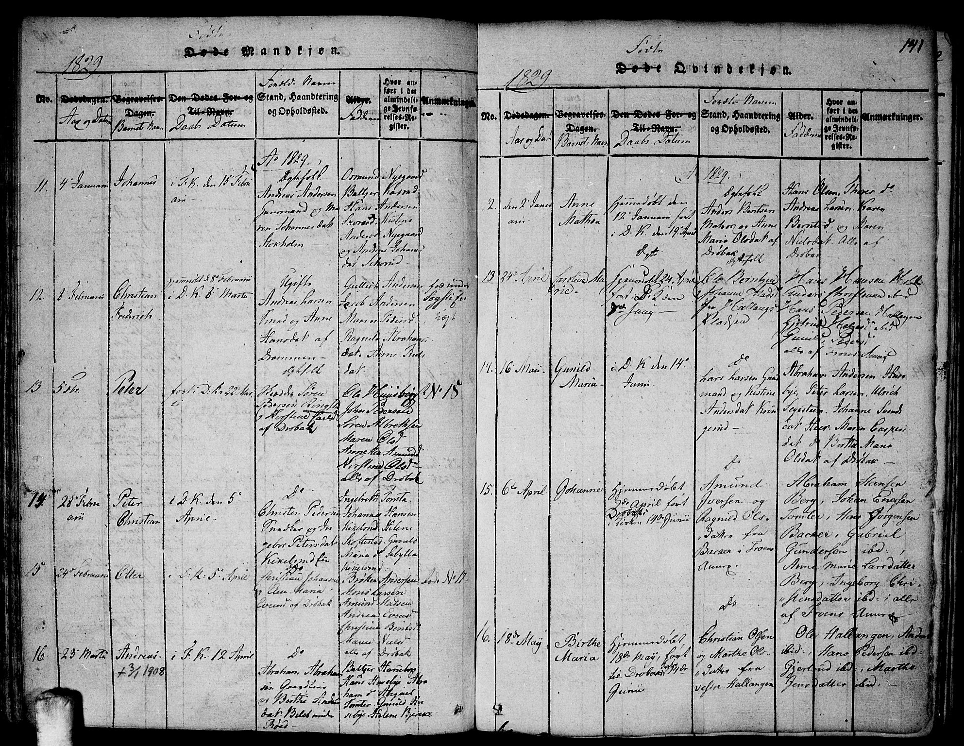 Drøbak prestekontor Kirkebøker, AV/SAO-A-10142a/F/Fa/L0001: Parish register (official) no. I 1, 1816-1842, p. 141