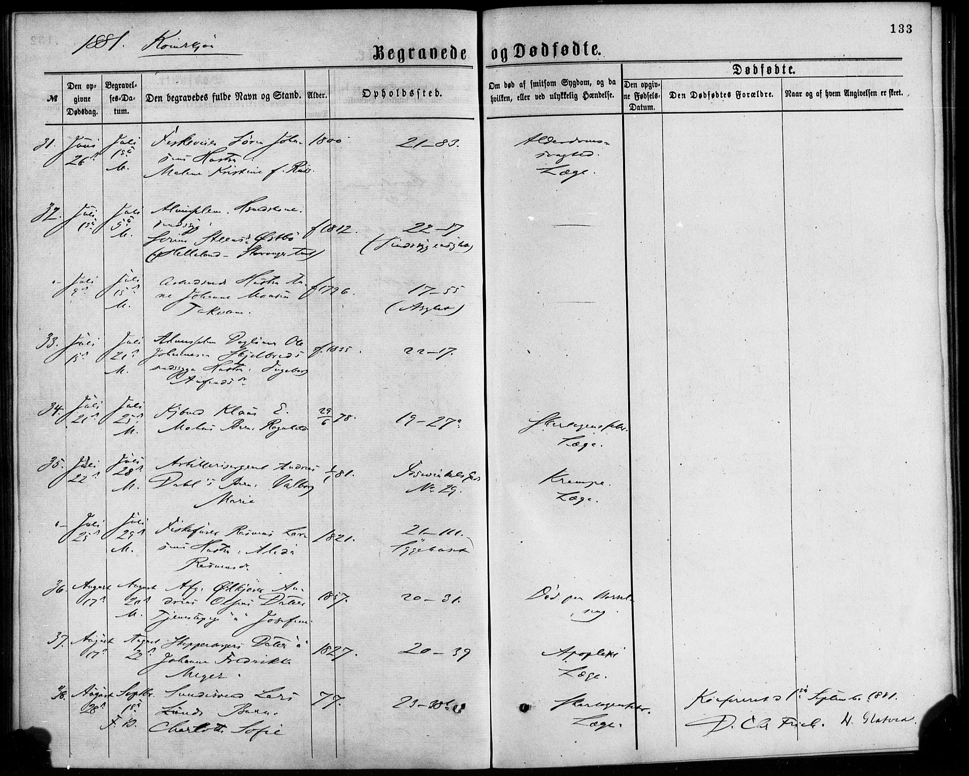 Korskirken sokneprestembete, AV/SAB-A-76101/H/Haa/L0046: Parish register (official) no. E 4, 1875-1883, p. 133