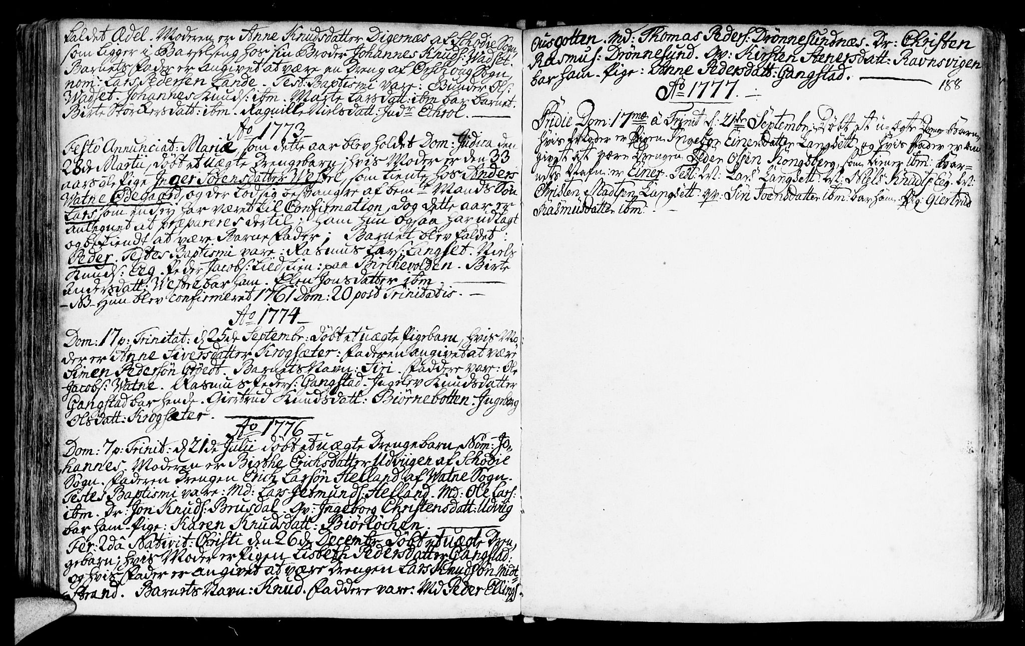 Ministerialprotokoller, klokkerbøker og fødselsregistre - Møre og Romsdal, SAT/A-1454/525/L0371: Parish register (official) no. 525A01, 1699-1777, p. 188