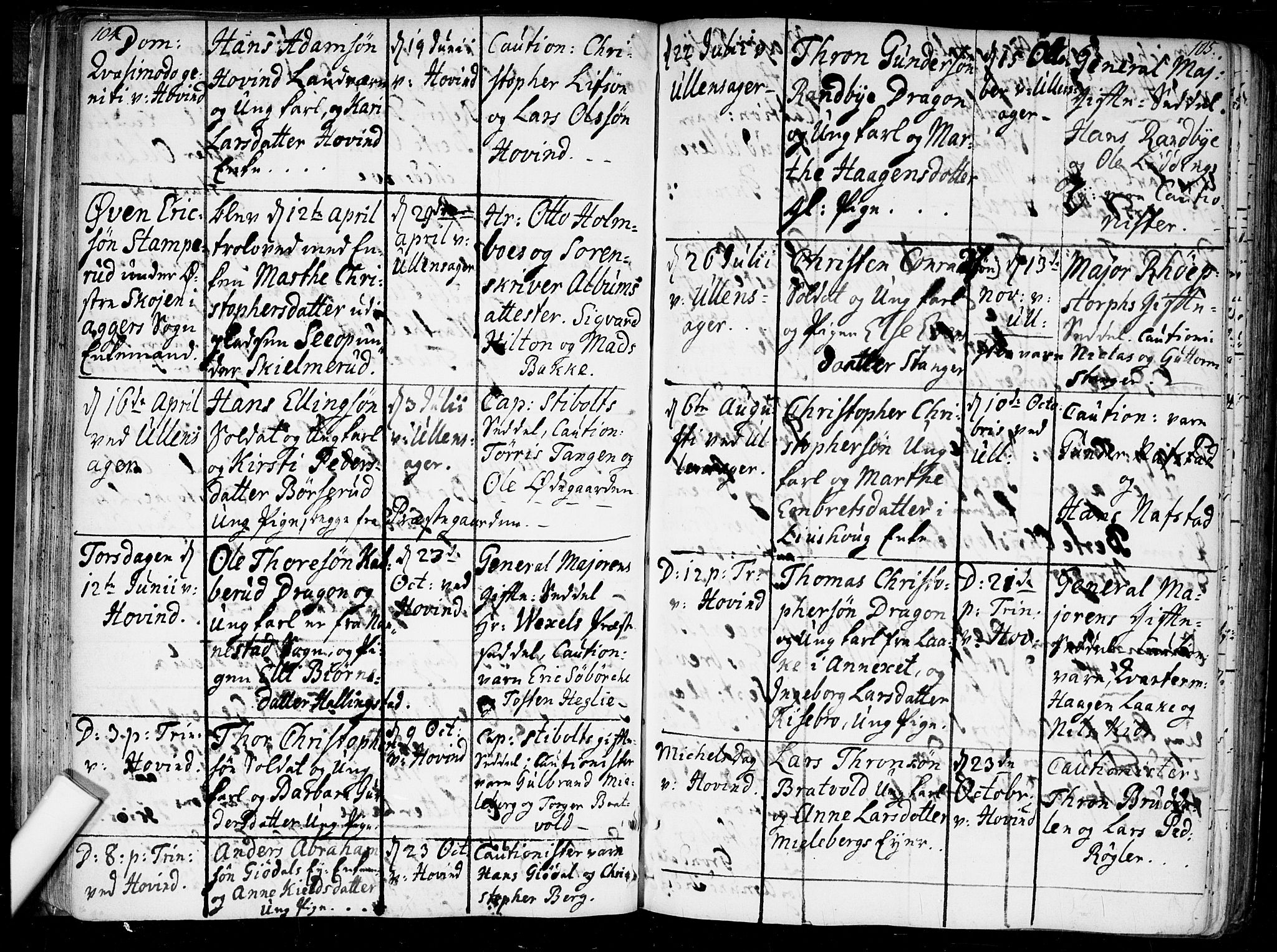 Ullensaker prestekontor Kirkebøker, SAO/A-10236a/F/Fa/L0010: Parish register (official) no. I 10, 1733-1776, p. 104-105