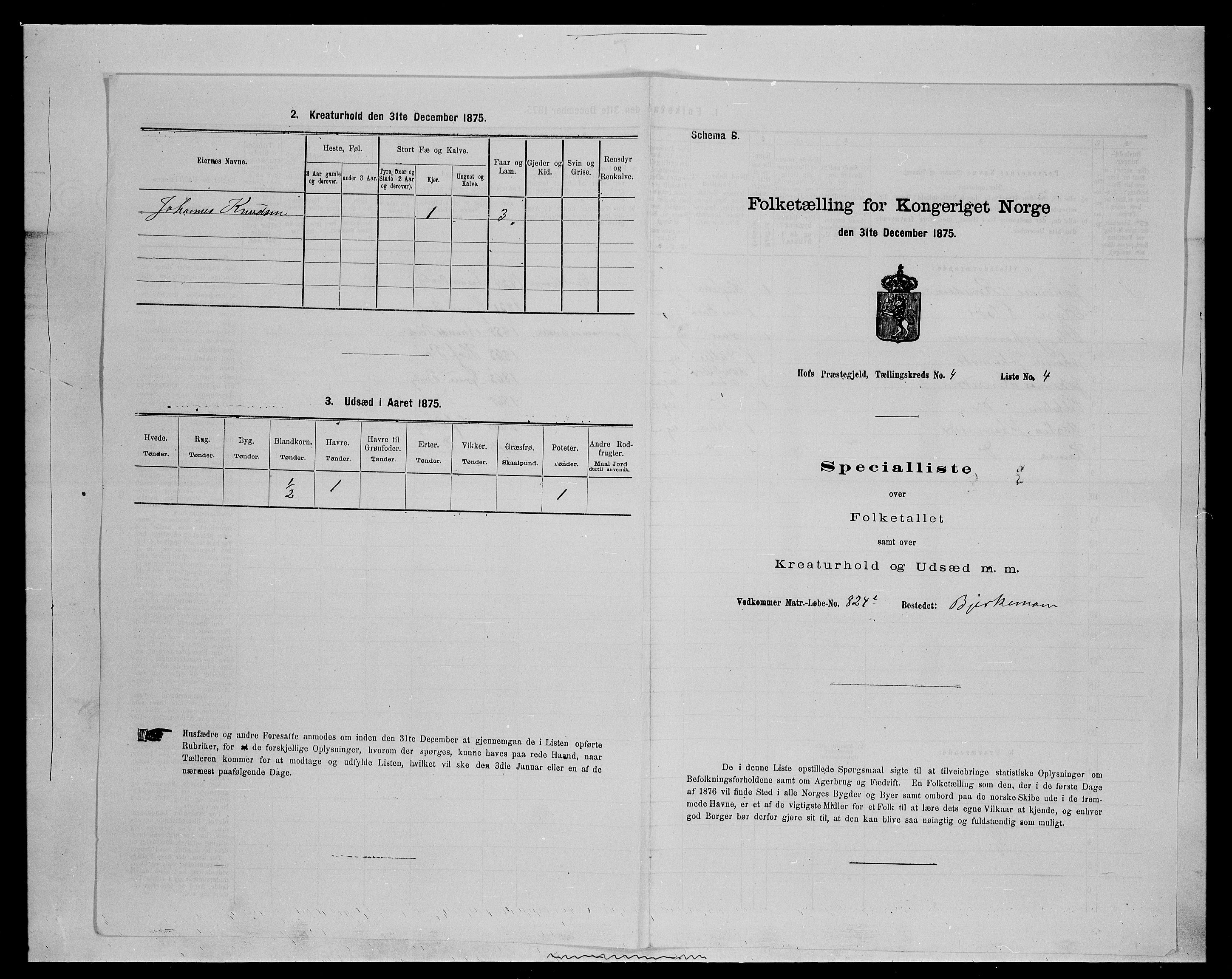 SAH, 1875 census for 0424P Hof, 1875, p. 688