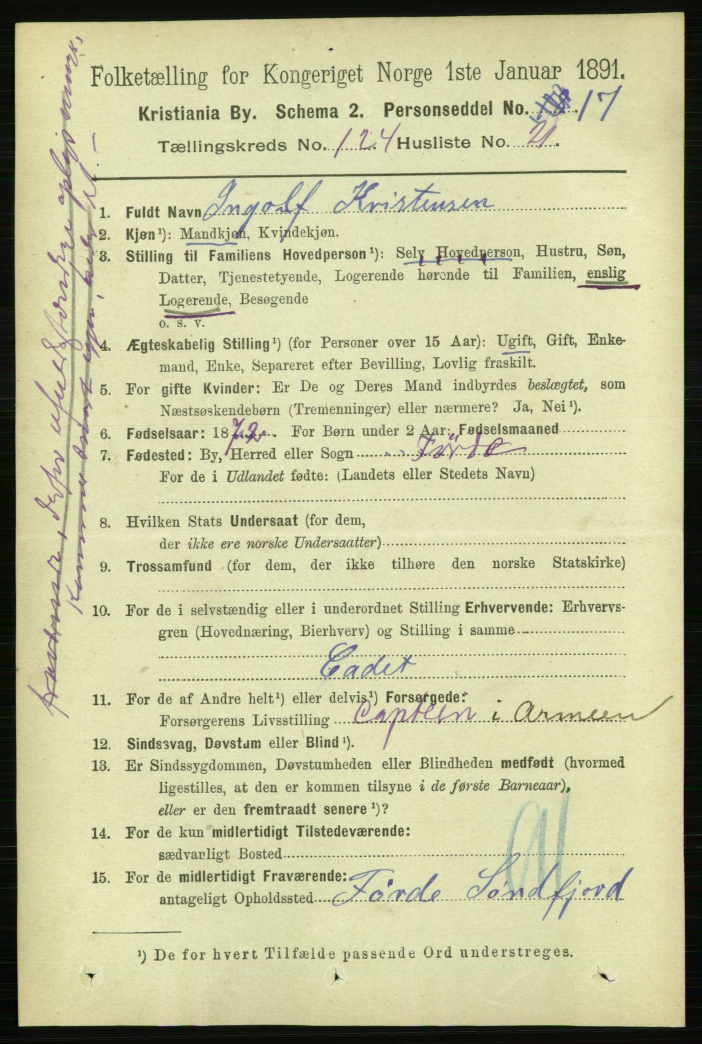 RA, 1891 census for 0301 Kristiania, 1891, p. 65906