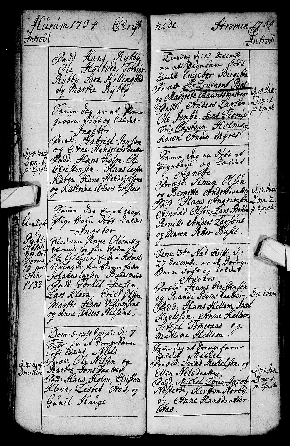 Hurum kirkebøker, AV/SAKO-A-229/F/Fa/L0002: Parish register (official) no. 2, 1733-1757, p. 14