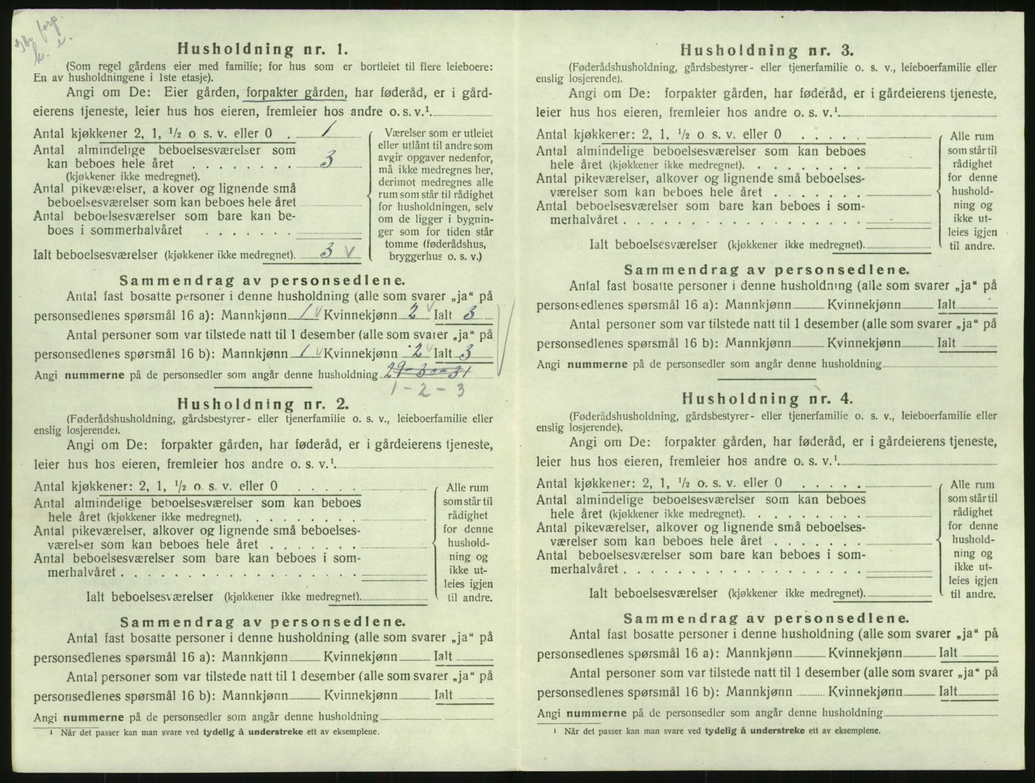 SAK, 1920 census for Iveland, 1920, p. 250