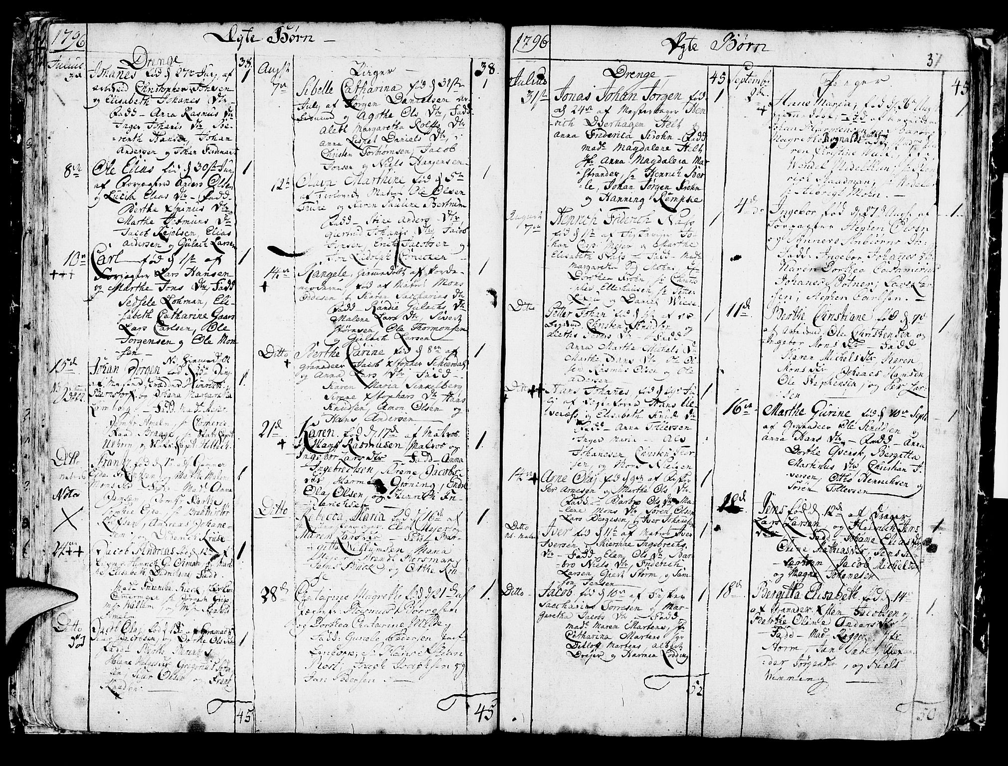 Korskirken sokneprestembete, AV/SAB-A-76101/H/Haa/L0006: Parish register (official) no. A 6, 1790-1820, p. 37