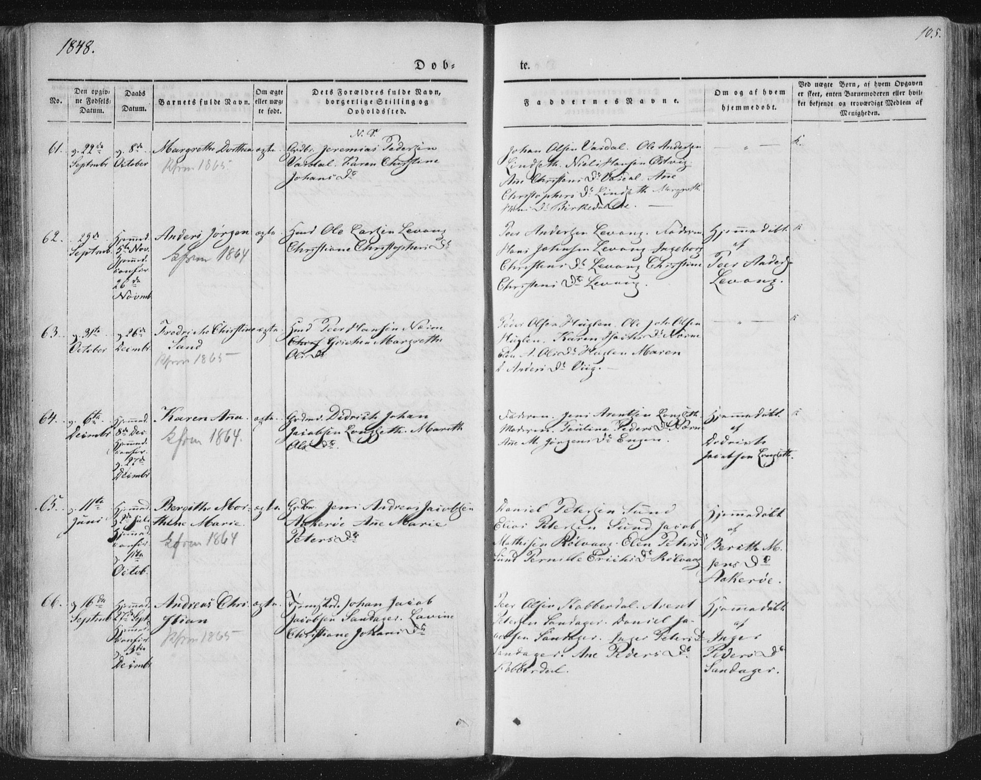 Ministerialprotokoller, klokkerbøker og fødselsregistre - Nordland, AV/SAT-A-1459/838/L0549: Parish register (official) no. 838A07, 1840-1854, p. 105