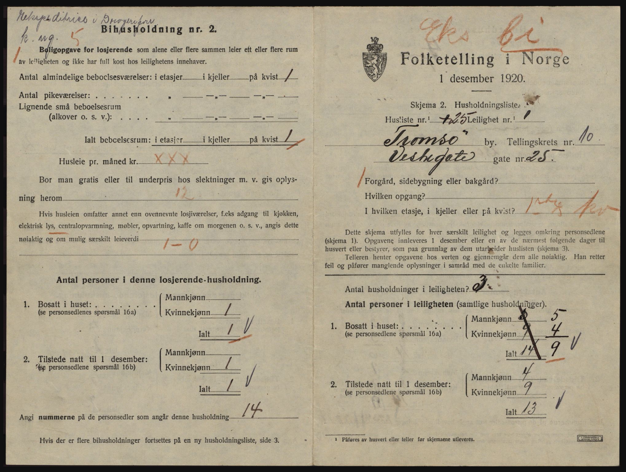 SATØ, 1920 census for Tromsø, 1920, p. 5275