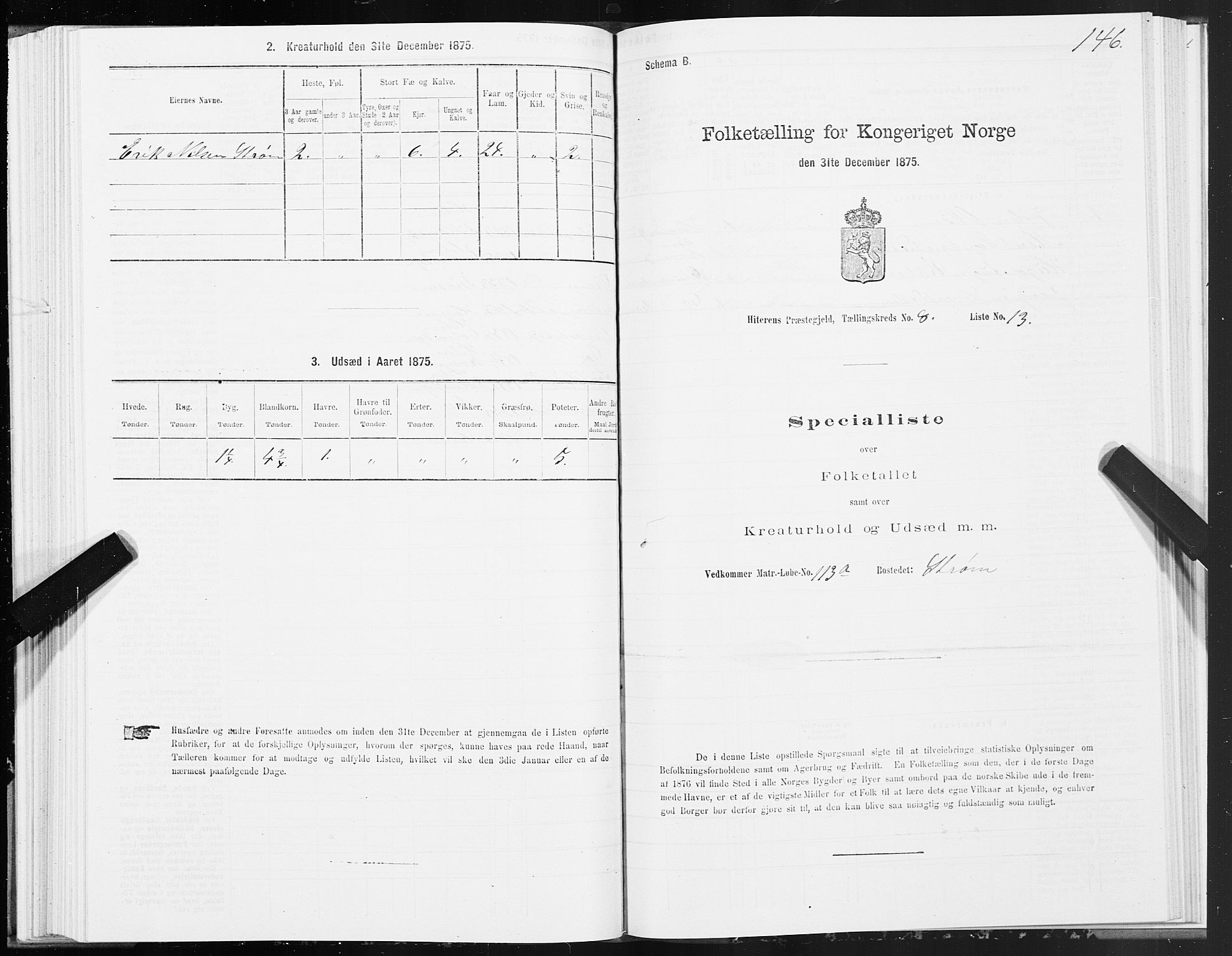 SAT, 1875 census for 1617P Hitra, 1875, p. 4146