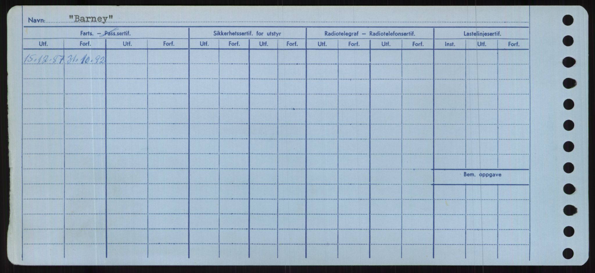 Sjøfartsdirektoratet med forløpere, Skipsmålingen, RA/S-1627/H/Hc/L0001: Lektere, A-Y, p. 44