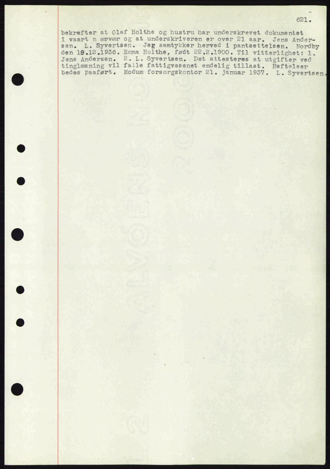 Eiker, Modum og Sigdal sorenskriveri, SAKO/A-123/G/Ga/Gab/L0034: Mortgage book no. A4, 1936-1937, Diary no: : 215/1937
