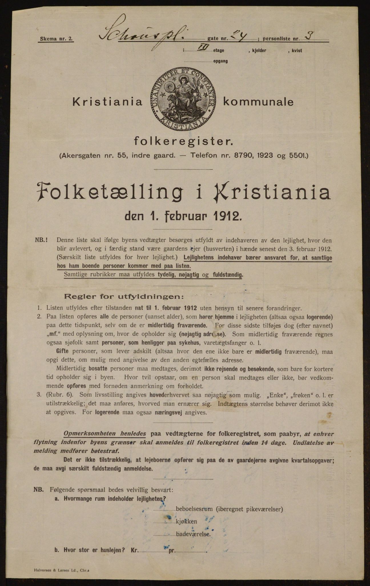 OBA, Municipal Census 1912 for Kristiania, 1912, p. 90735