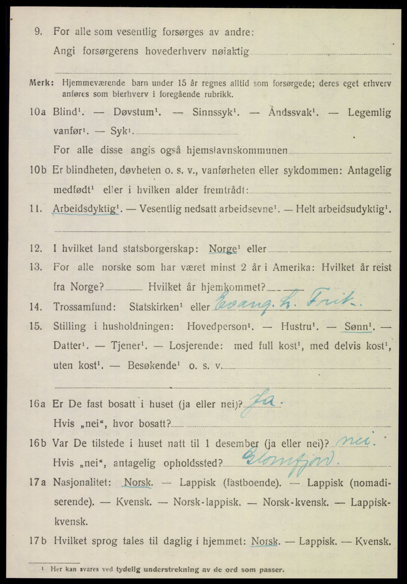 SAT, 1920 census for Meløy, 1920, p. 4428
