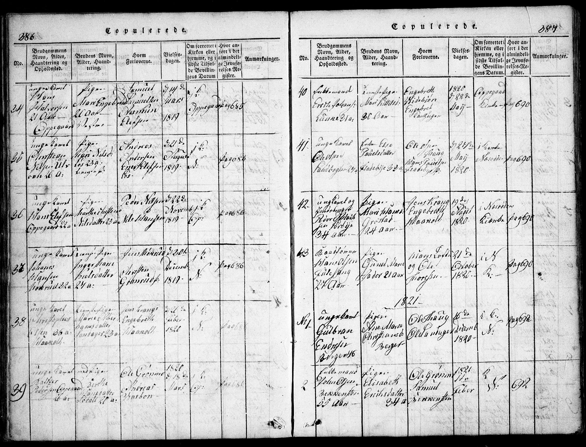 Nesodden prestekontor Kirkebøker, AV/SAO-A-10013/G/Ga/L0001: Parish register (copy) no. I 1, 1814-1847, p. 386-387