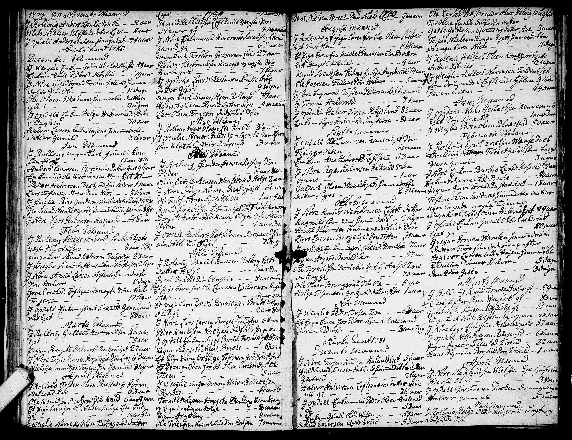 Rollag kirkebøker, SAKO/A-240/F/Fa/L0004: Parish register (official) no. I 4, 1778-1792, p. 72