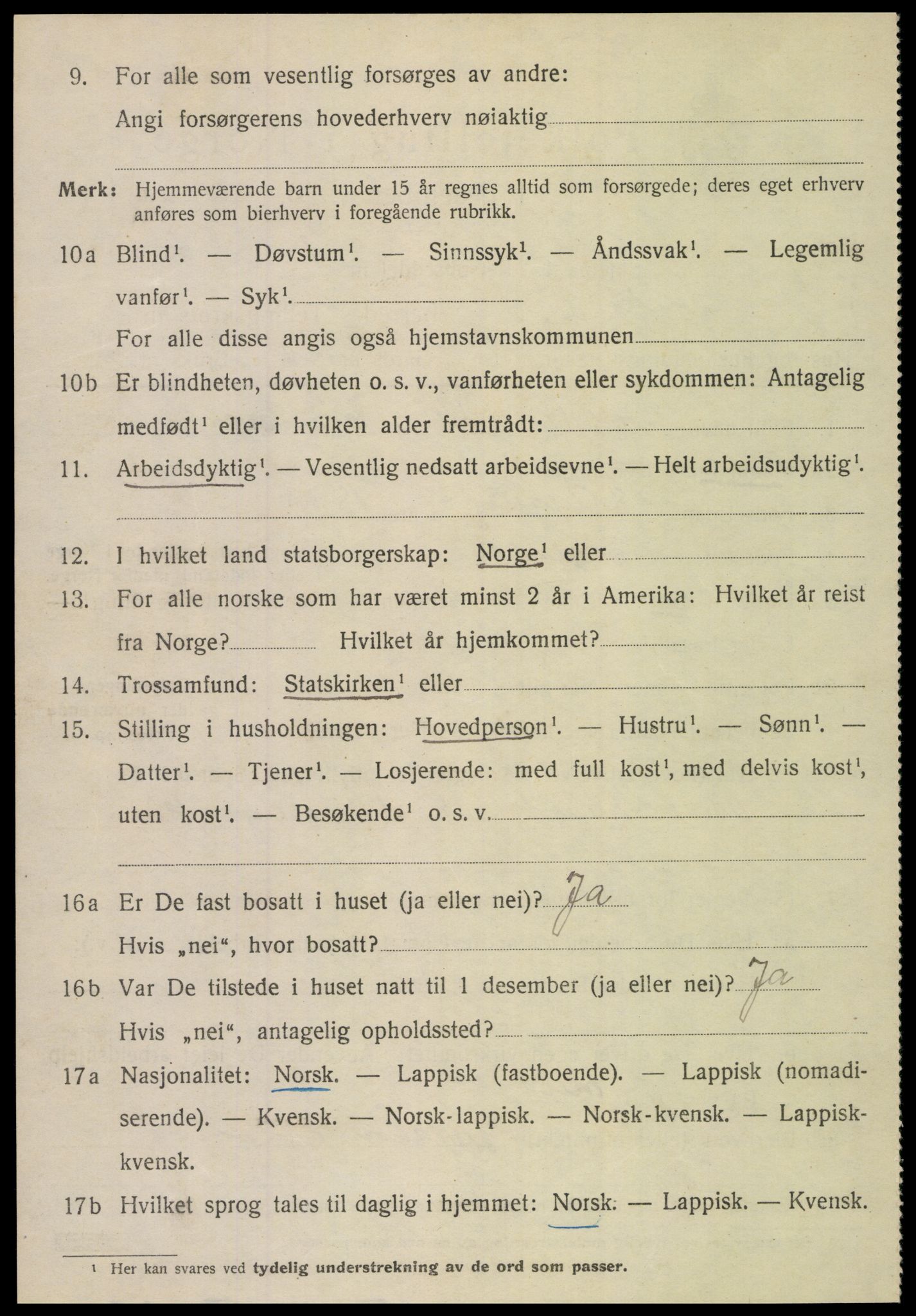 SAT, 1920 census for Sørfold, 1920, p. 2622