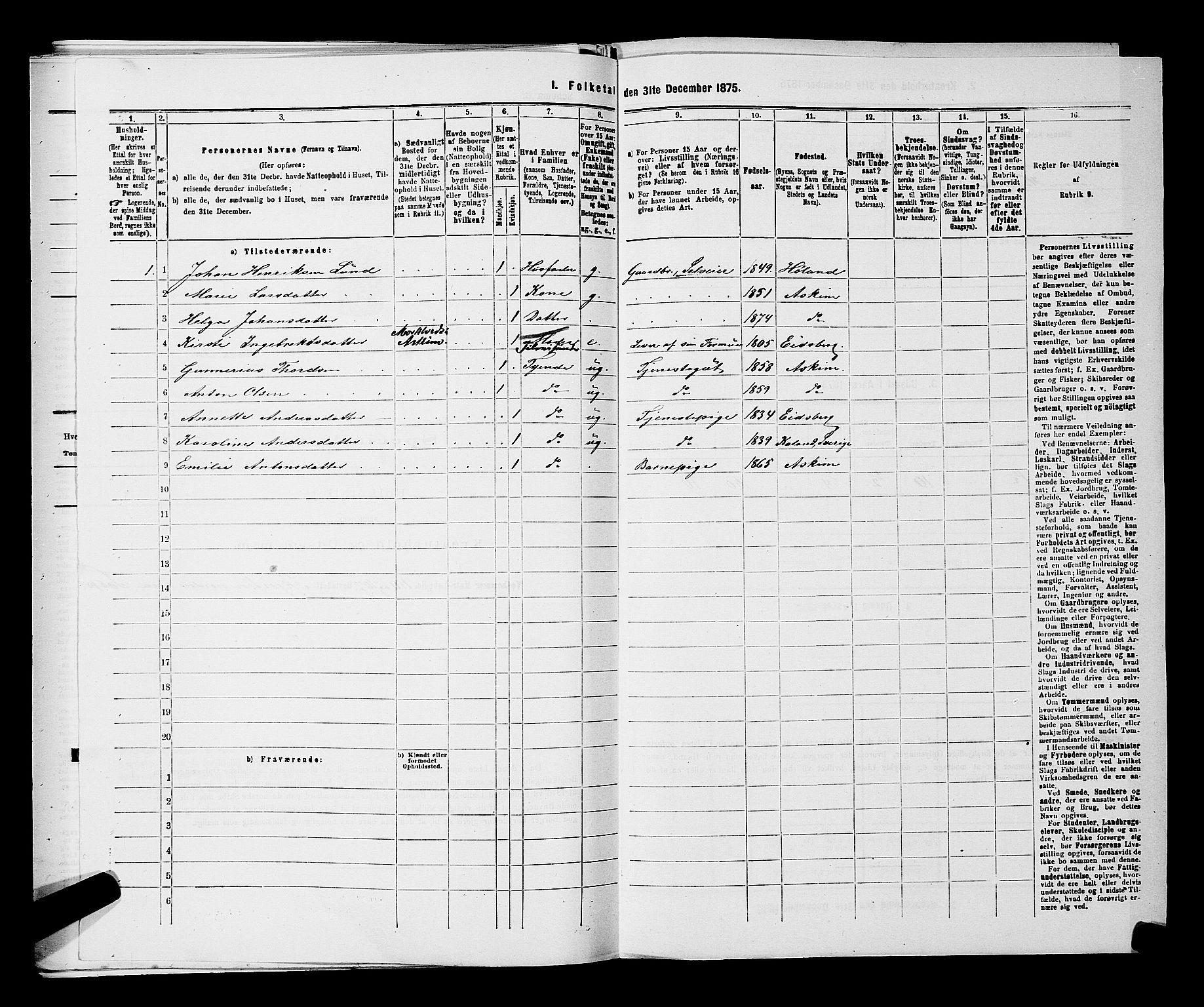 RA, 1875 census for 0124P Askim, 1875, p. 561