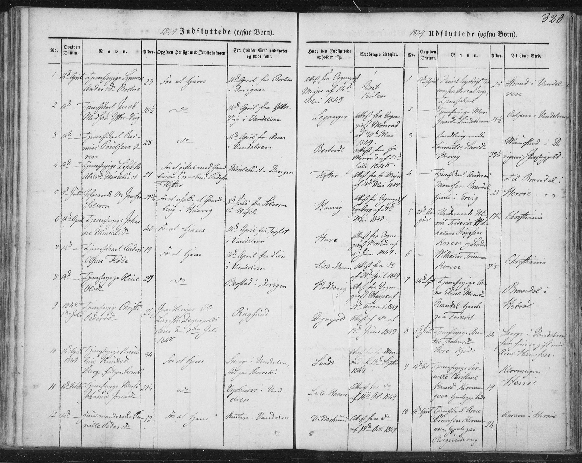 Selje sokneprestembete, AV/SAB-A-99938/H/Ha/Haa/Haaa: Parish register (official) no. A 10, 1844-1858, p. 320