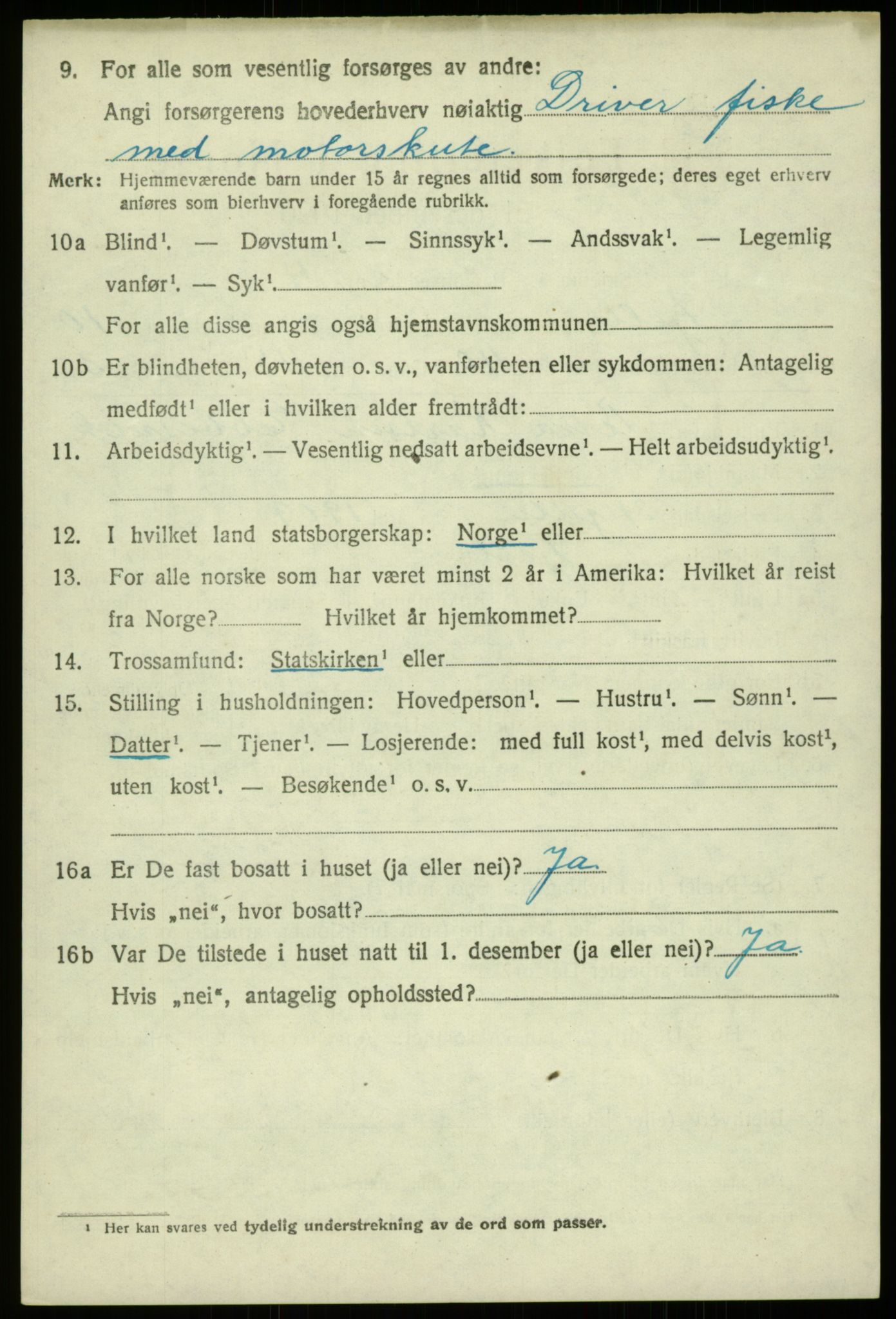 SAB, 1920 census for Fjell, 1920, p. 9637