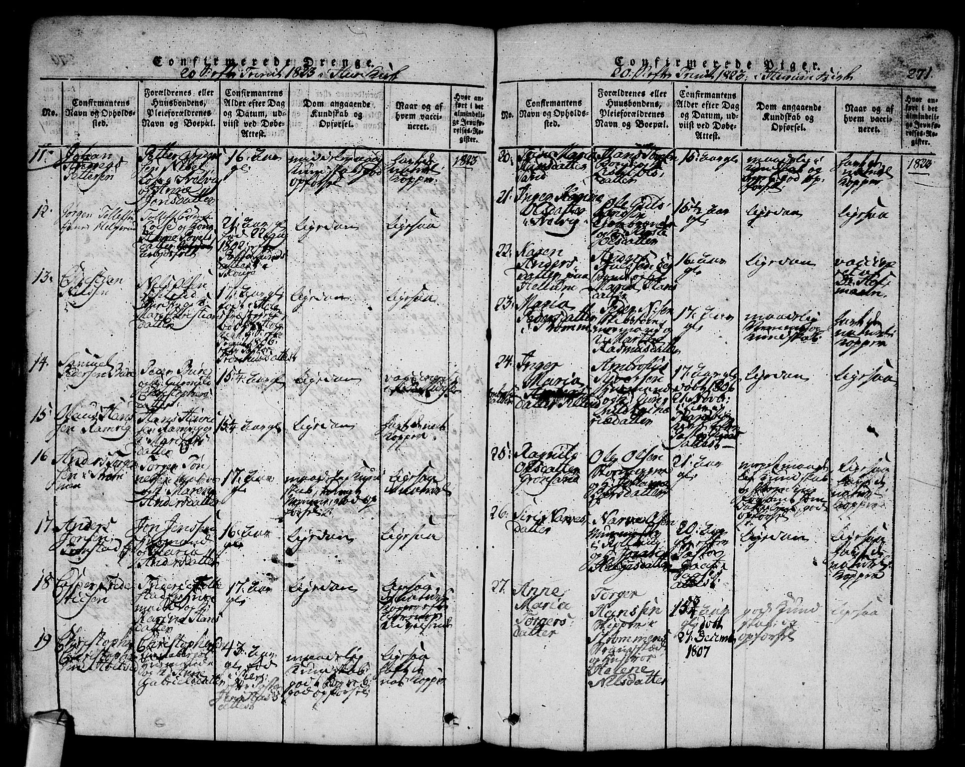 Hurum kirkebøker, AV/SAKO-A-229/F/Fa/L0009: Parish register (official) no. 9, 1816-1826, p. 271