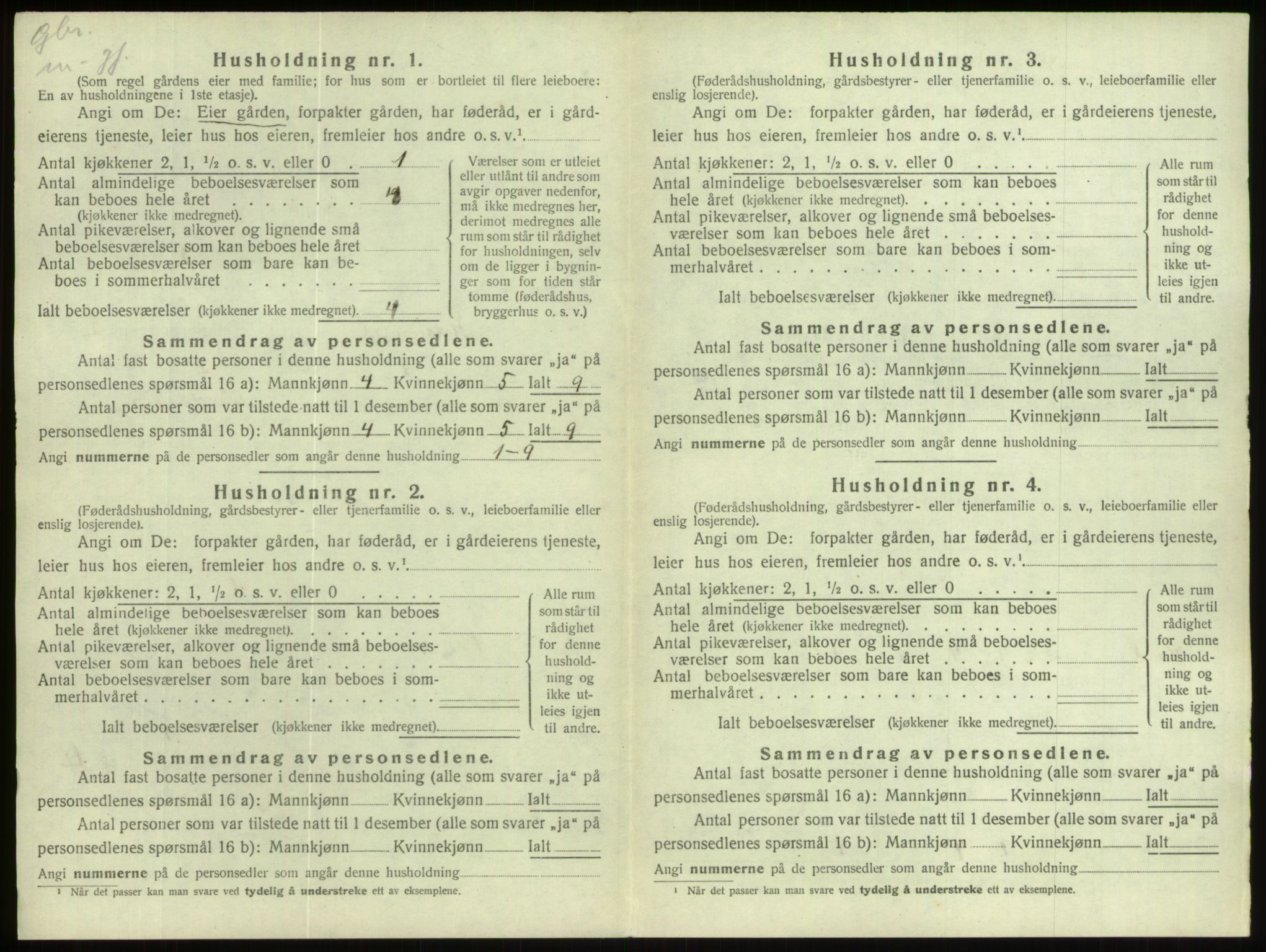 SAB, 1920 census for Hornindal, 1920, p. 85