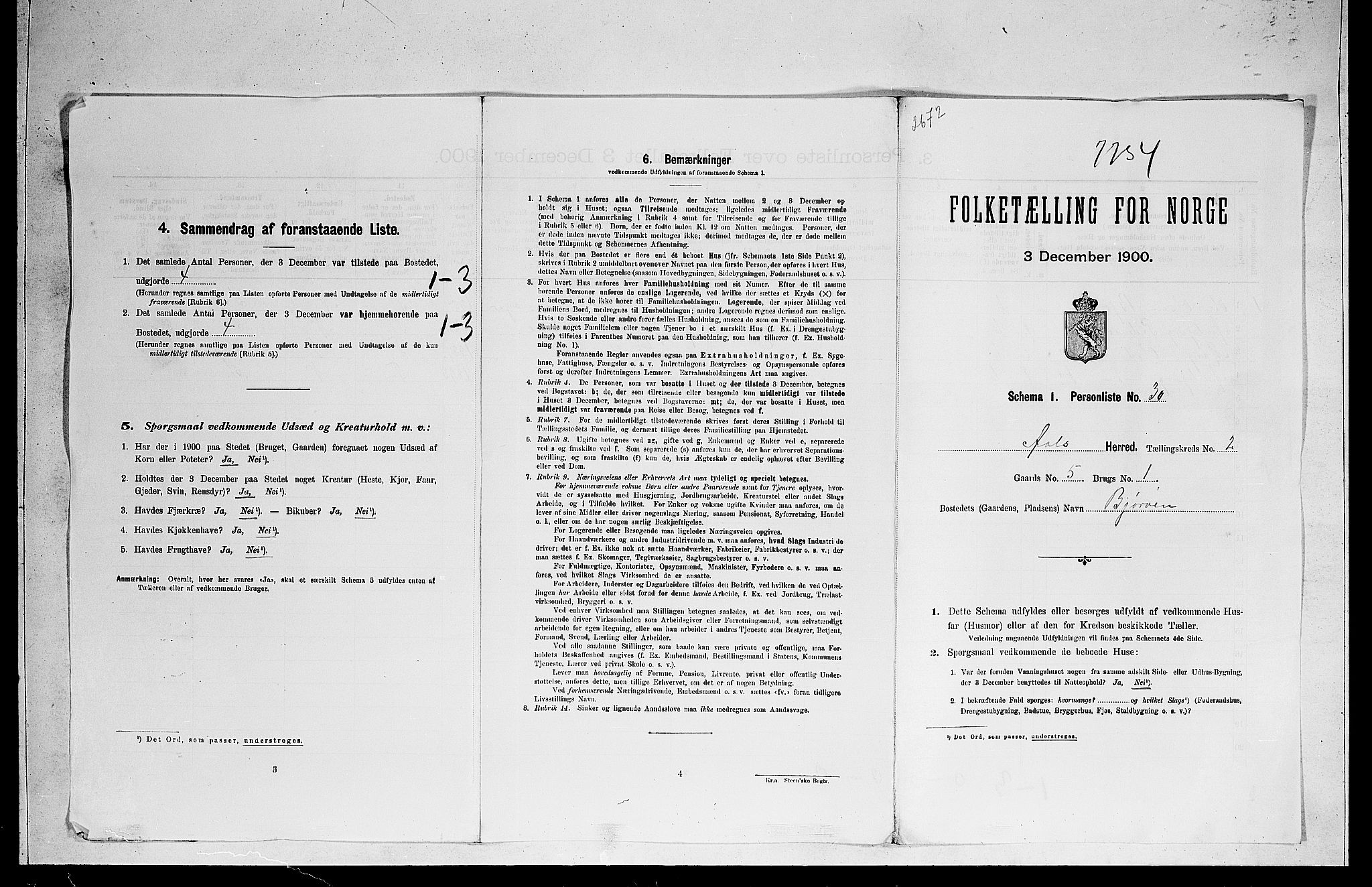 RA, 1900 census for Ål, 1900, p. 51