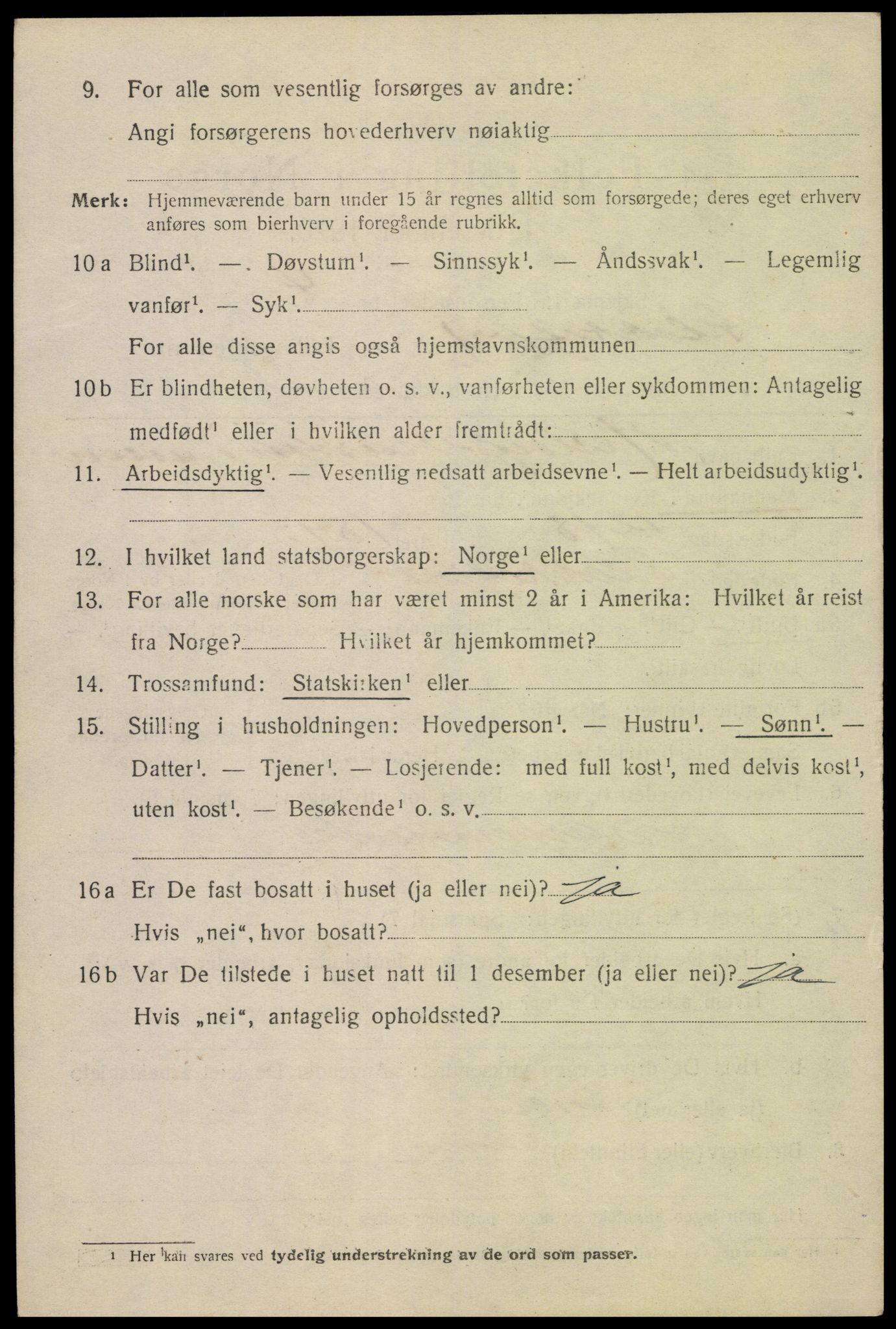 SAK, 1920 census for Flekkefjord, 1920, p. 5463