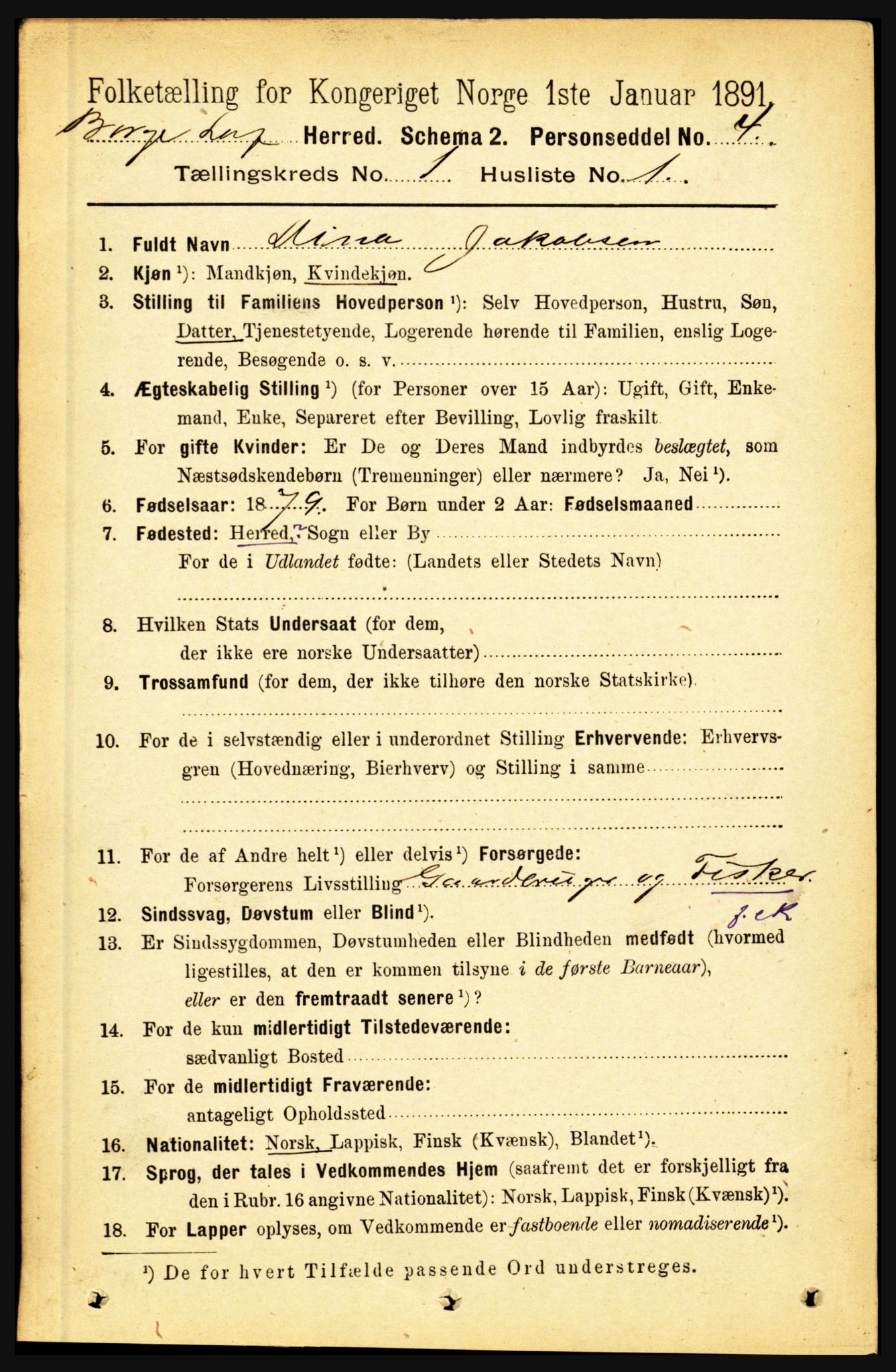 RA, 1891 census for 1862 Borge, 1891, p. 135