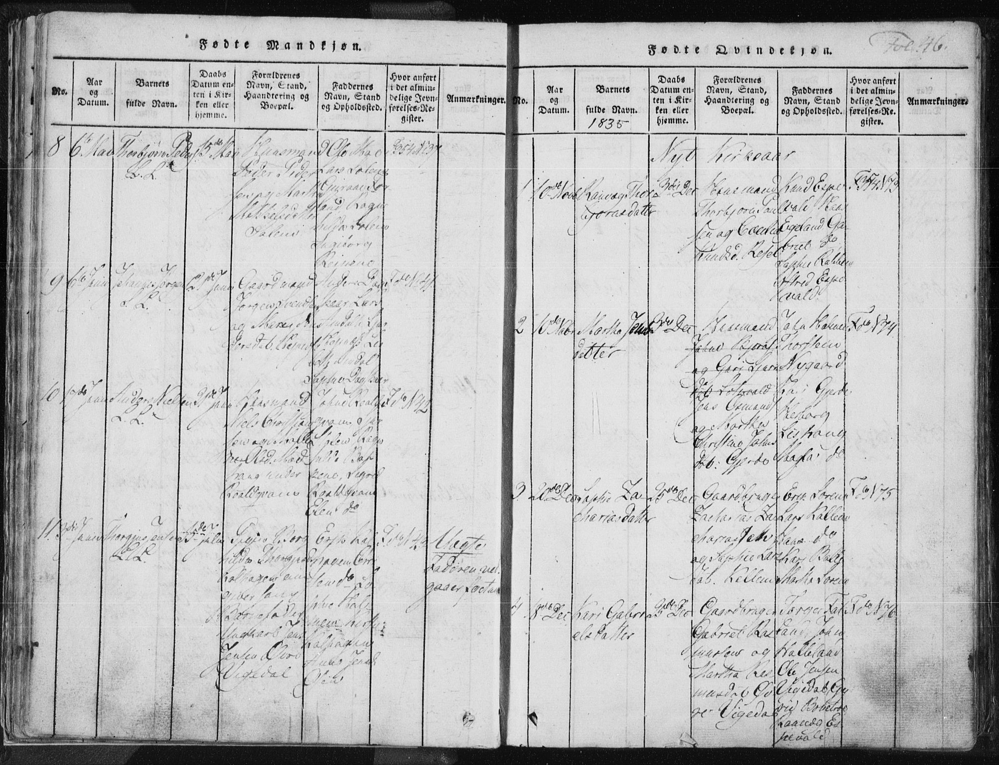 Vikedal sokneprestkontor, AV/SAST-A-101840/01/IV: Parish register (official) no. A 3, 1817-1850, p. 46