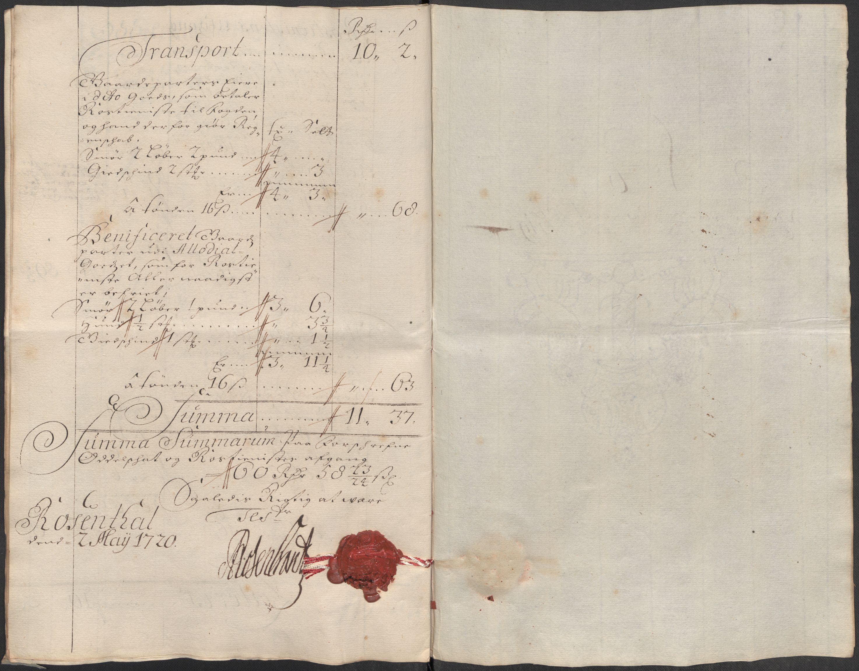 Rentekammeret inntil 1814, Reviderte regnskaper, Fogderegnskap, RA/EA-4092/R49/L3140: Fogderegnskap Rosendal Baroni, 1718-1720, p. 159