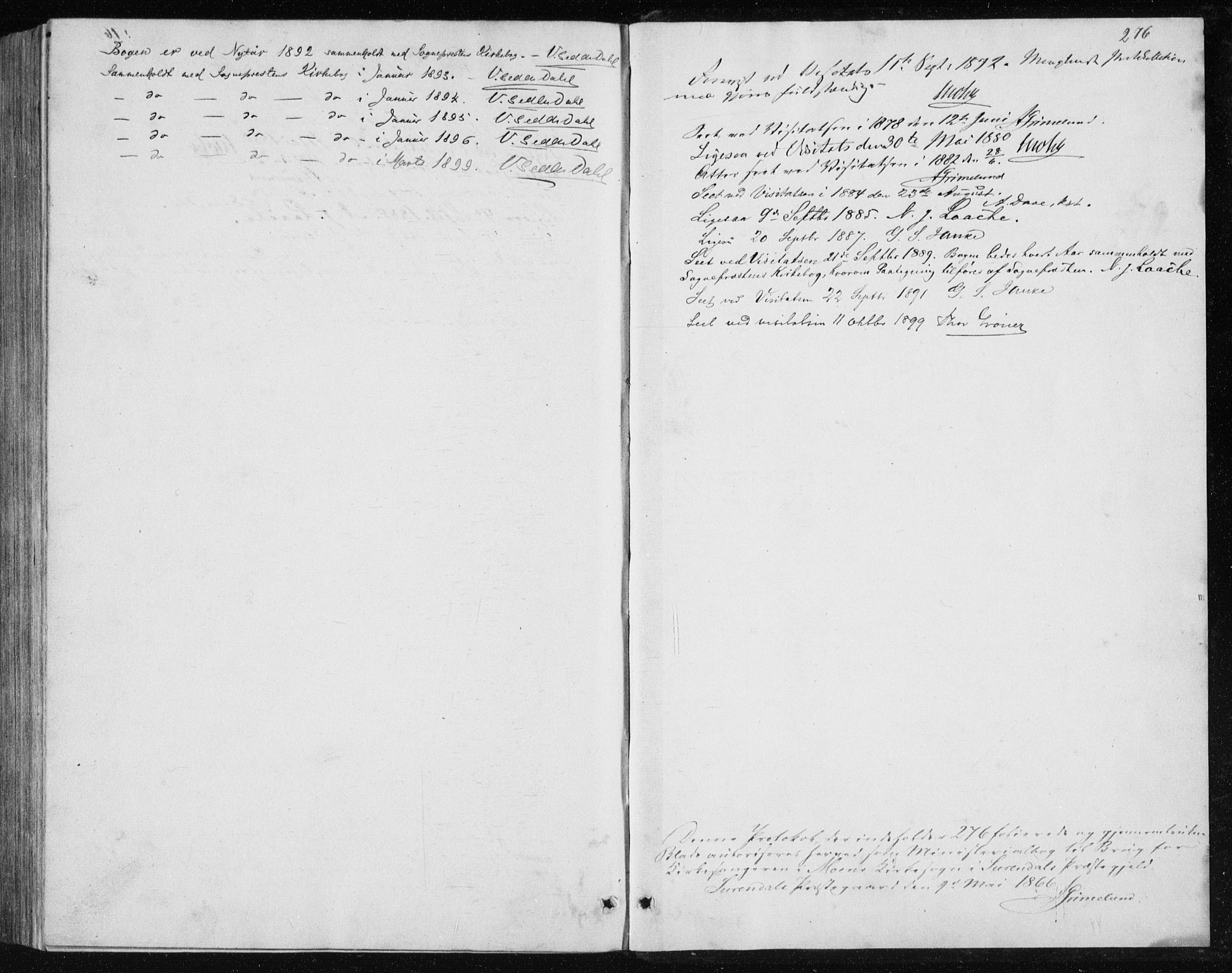 Ministerialprotokoller, klokkerbøker og fødselsregistre - Møre og Romsdal, AV/SAT-A-1454/597/L1064: Parish register (copy) no. 597C01, 1866-1898, p. 276