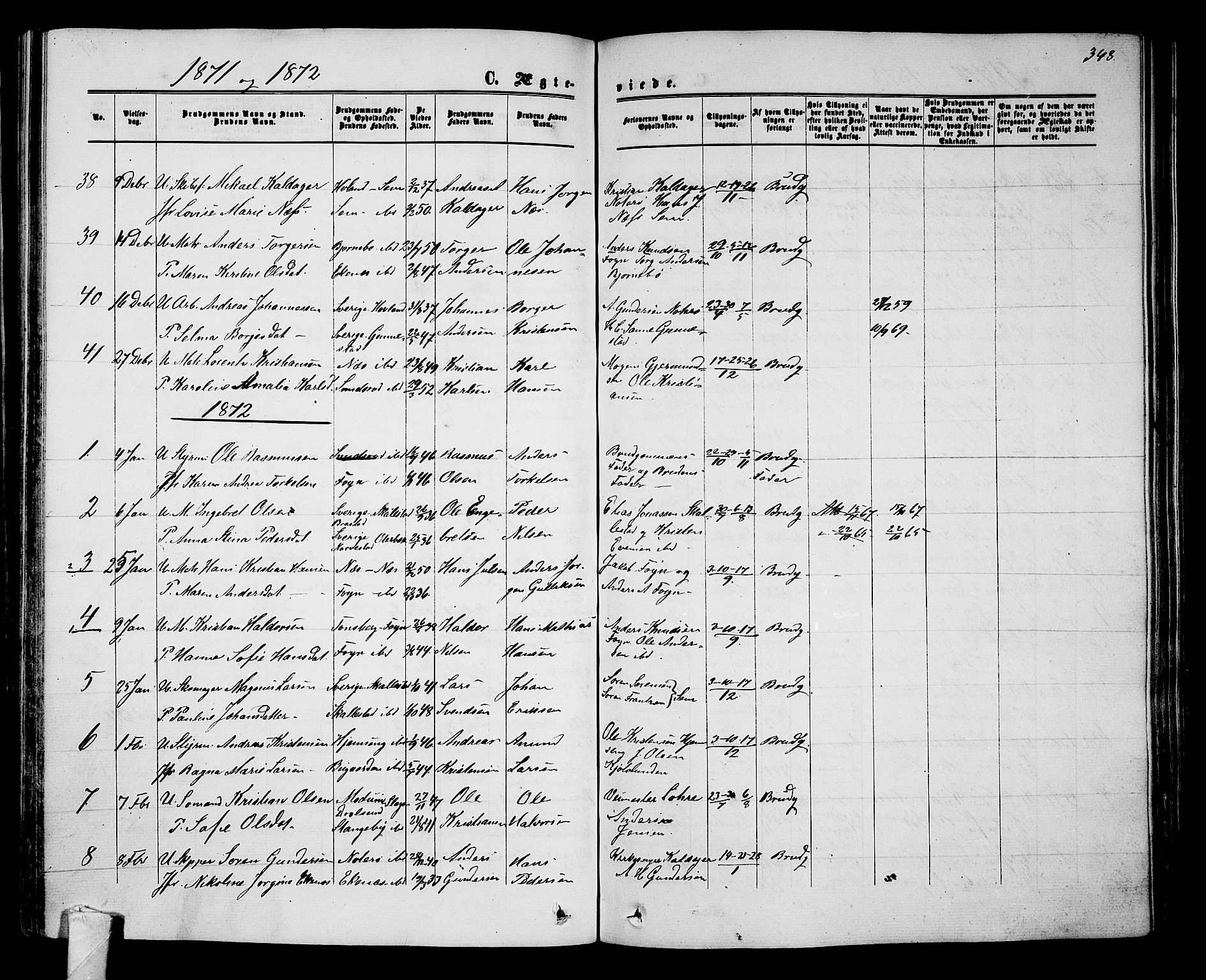 Nøtterøy kirkebøker, AV/SAKO-A-354/G/Ga/L0002: Parish register (copy) no. I 2, 1860-1877, p. 348