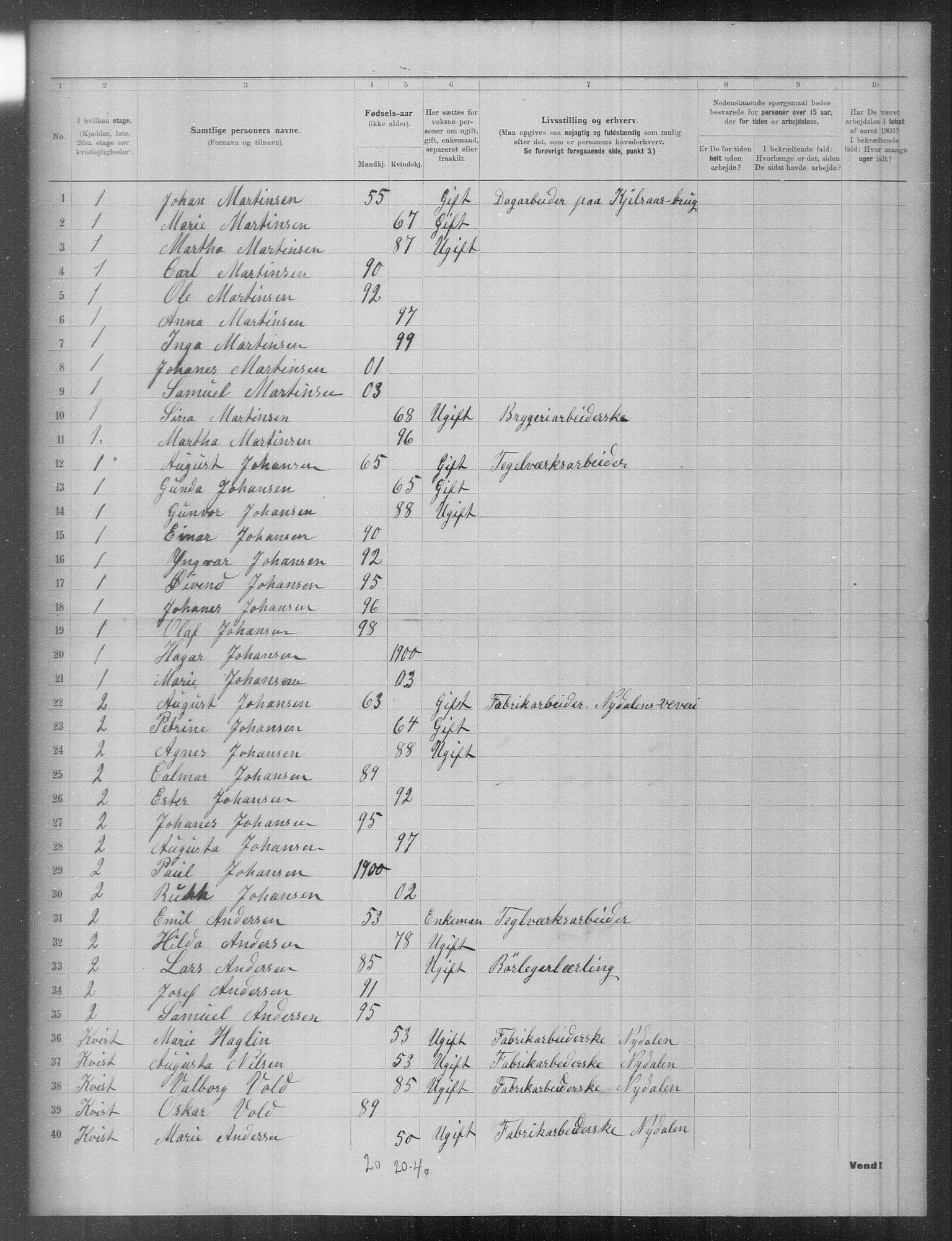 OBA, Municipal Census 1903 for Kristiania, 1903, p. 11262