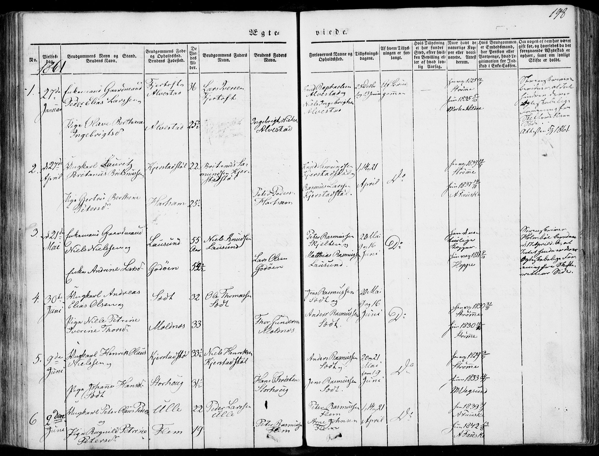 Ministerialprotokoller, klokkerbøker og fødselsregistre - Møre og Romsdal, SAT/A-1454/536/L0497: Parish register (official) no. 536A06, 1845-1865, p. 198