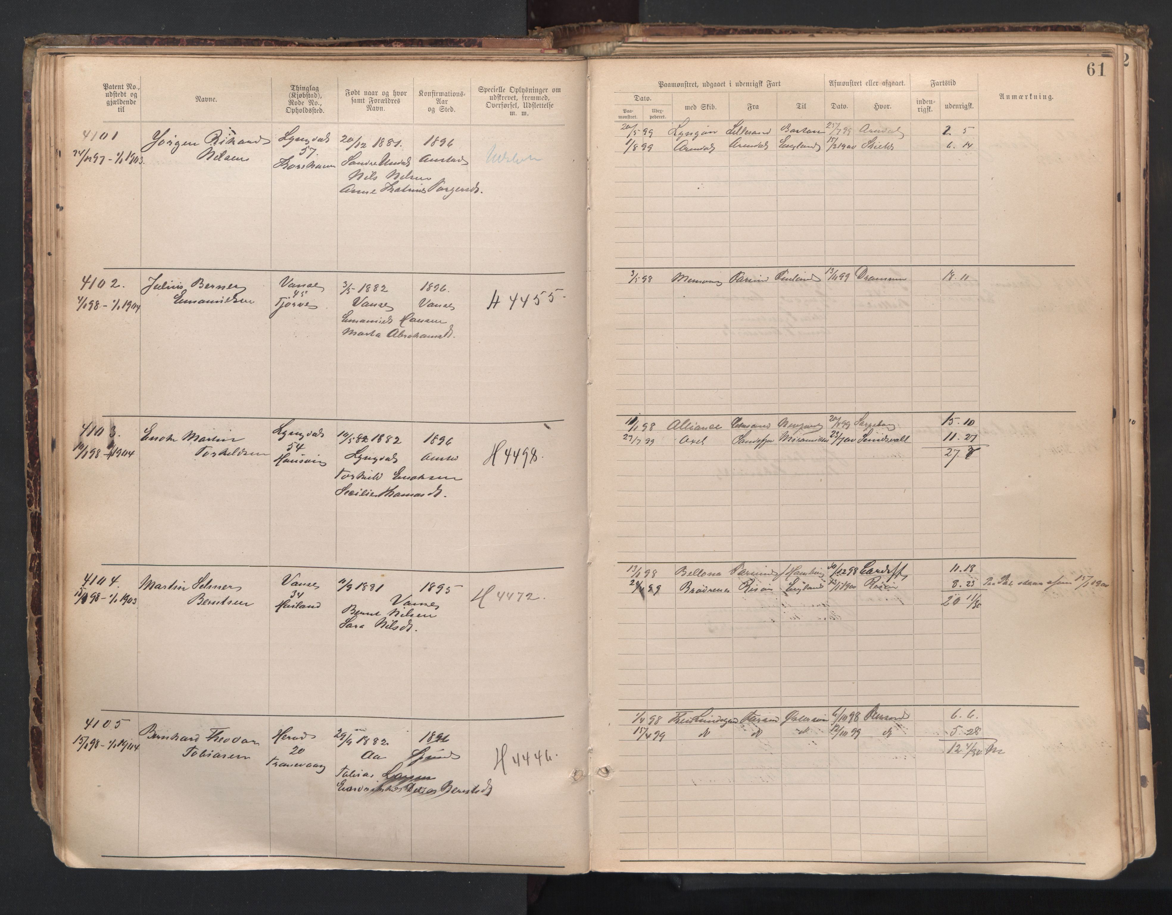 Farsund mønstringskrets, AV/SAK-2031-0017/F/Fa/L0007: Annotasjonsrulle nr 3806-5294 med register, Z-4, 1894-1934, p. 90