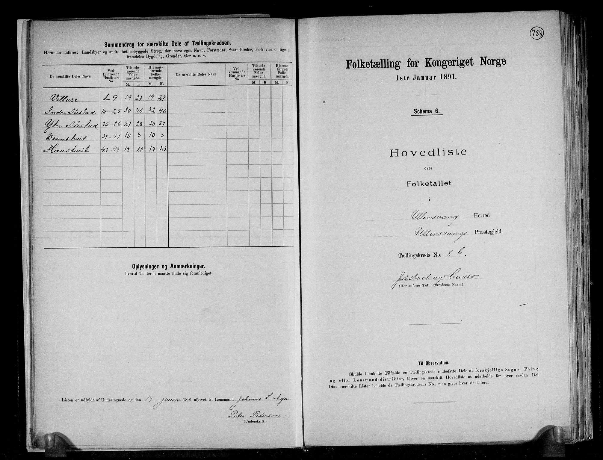 RA, 1891 census for 1230 Ullensvang, 1891, p. 24