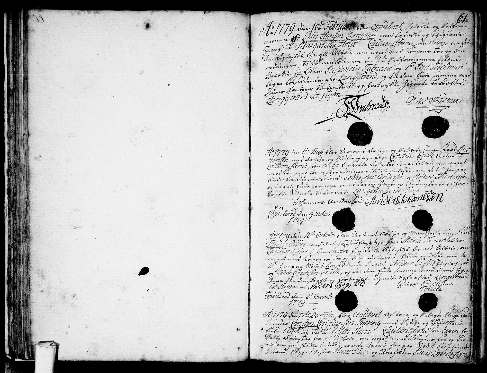 Larvik kirkebøker, SAKO/A-352/F/Fb/L0001: Parish register (official) no. II 1, 1779-1817, p. 61