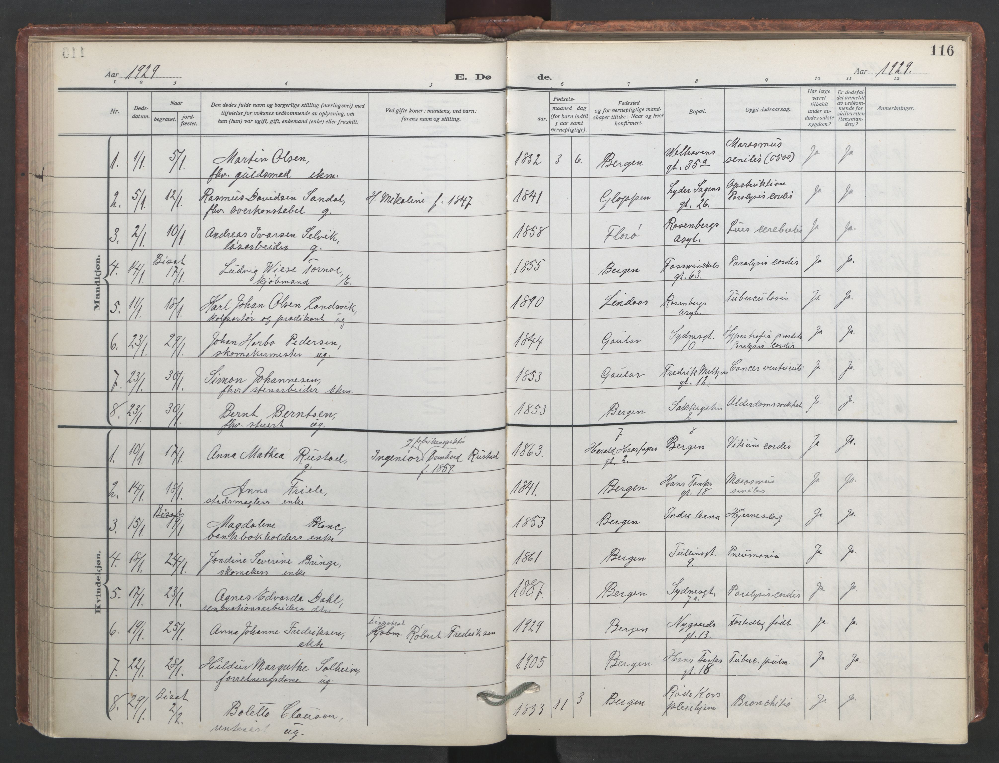 Johanneskirken sokneprestembete, SAB/A-76001/H/Hab: Parish register (copy) no. D 2, 1916-1950, p. 115b-116a