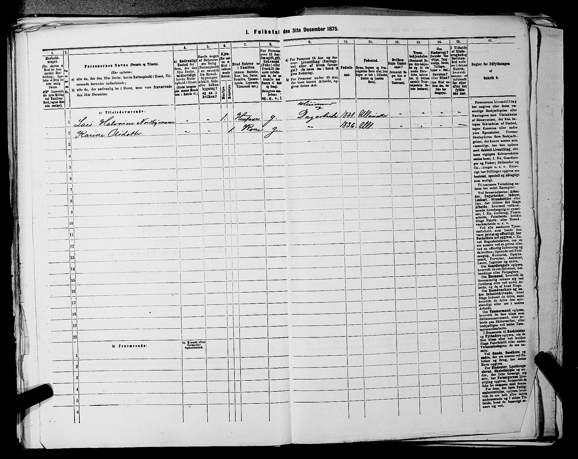 RA, 1875 census for 0235P Ullensaker, 1875, p. 1452