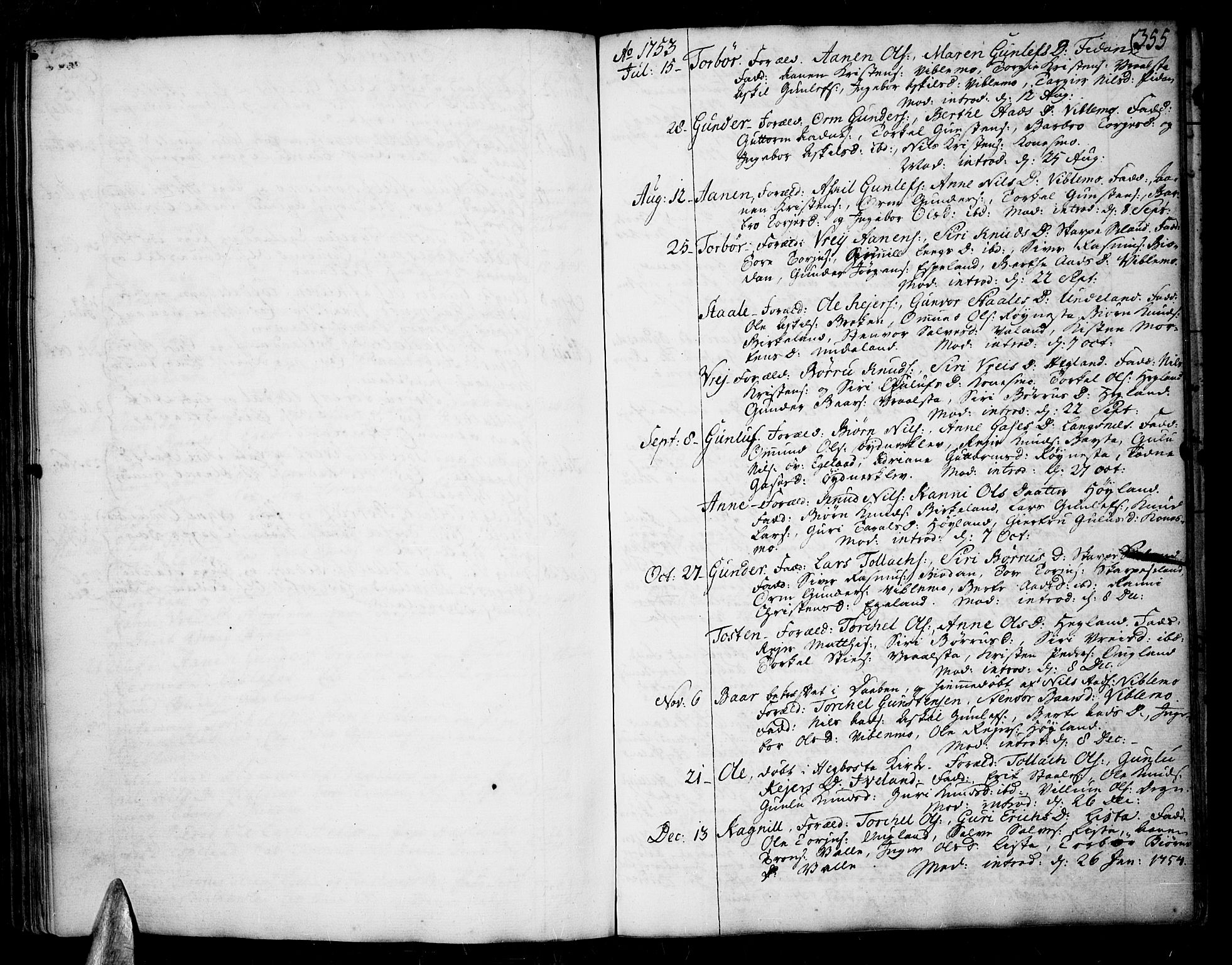 Sør-Audnedal sokneprestkontor, AV/SAK-1111-0039/F/Fa/Fab/L0001: Parish register (official) no. A 1 /4, 1726-1774, p. 355