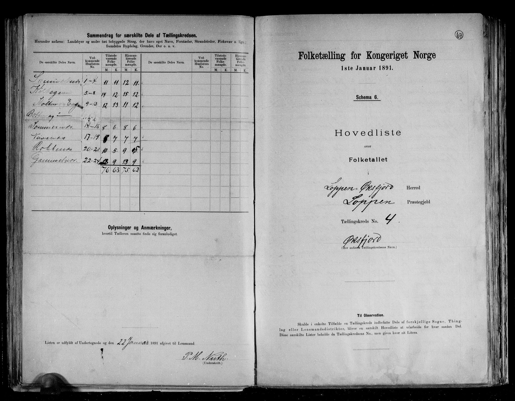 RA, 1891 census for 2014 Loppa, 1891, p. 11