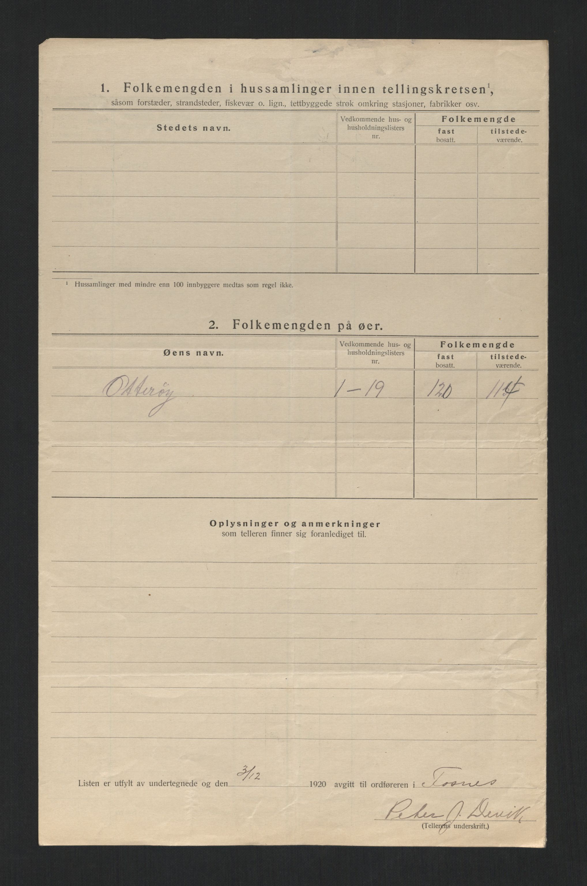 SAT, 1920 census for Fosnes, 1920, p. 9