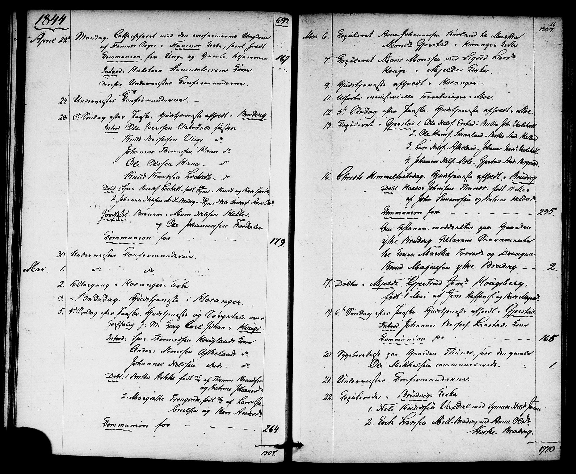 Haus sokneprestembete, SAB/A-75601: Curate's parish register no. A 2, 1841-1850, p. 26