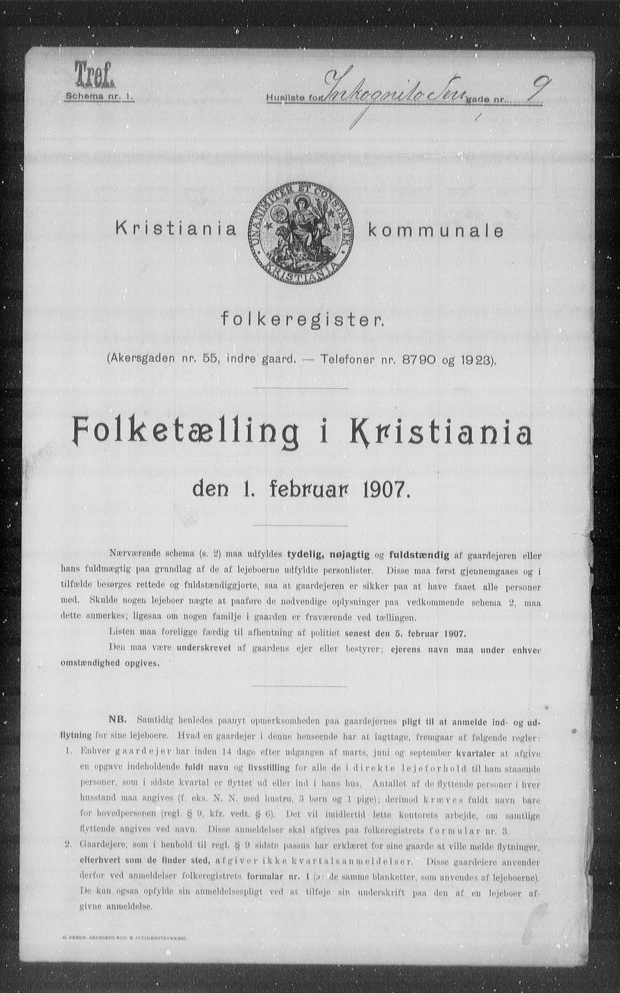 OBA, Municipal Census 1907 for Kristiania, 1907, p. 22612