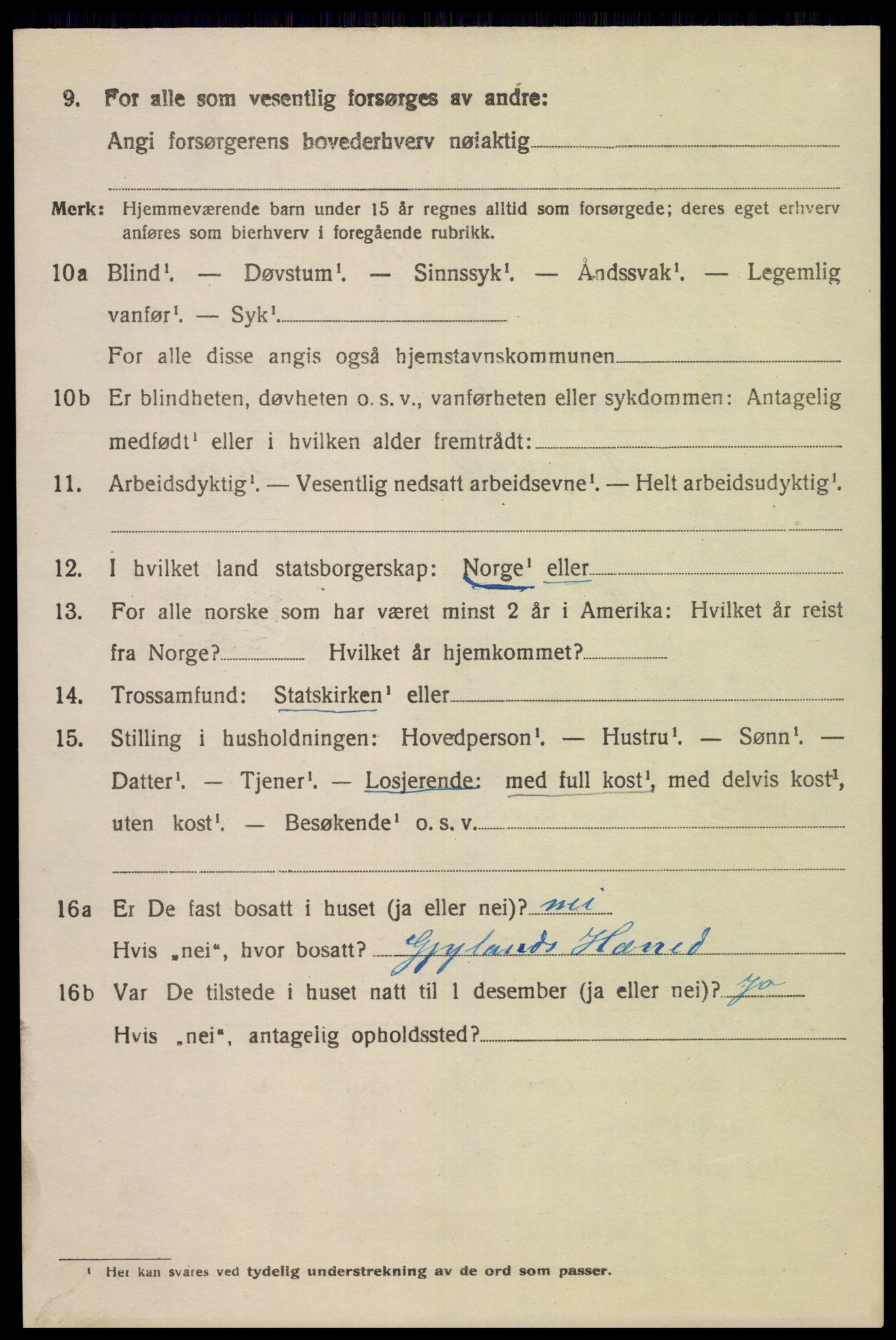 SAK, 1920 census for Øvre Sirdal, 1920, p. 1814