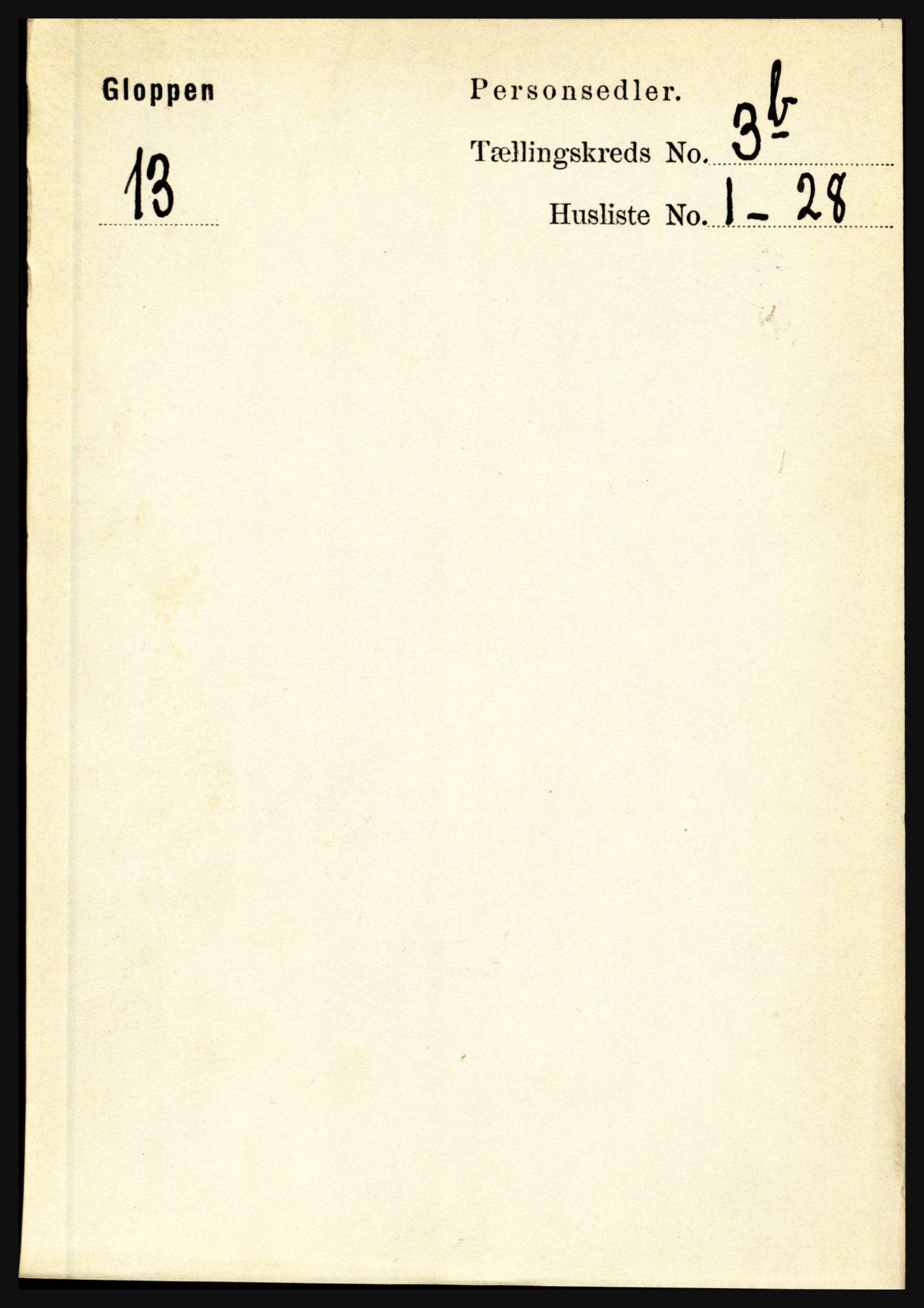 RA, 1891 census for 1445 Gloppen, 1891, p. 1446