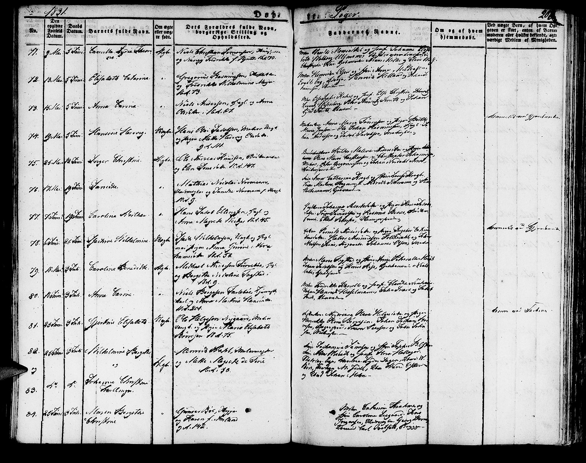 Domkirken sokneprestembete, AV/SAB-A-74801/H/Haa/L0012: Parish register (official) no. A 12, 1821-1840, p. 208
