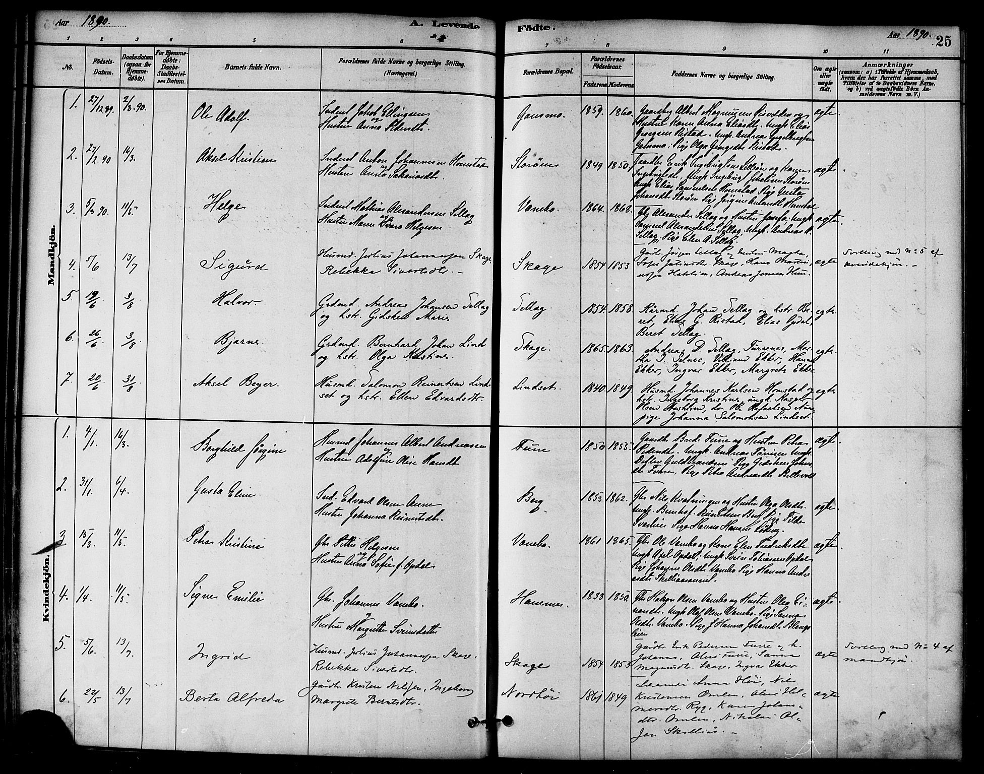 Ministerialprotokoller, klokkerbøker og fødselsregistre - Nord-Trøndelag, SAT/A-1458/766/L0563: Parish register (official) no. 767A01, 1881-1899, p. 25