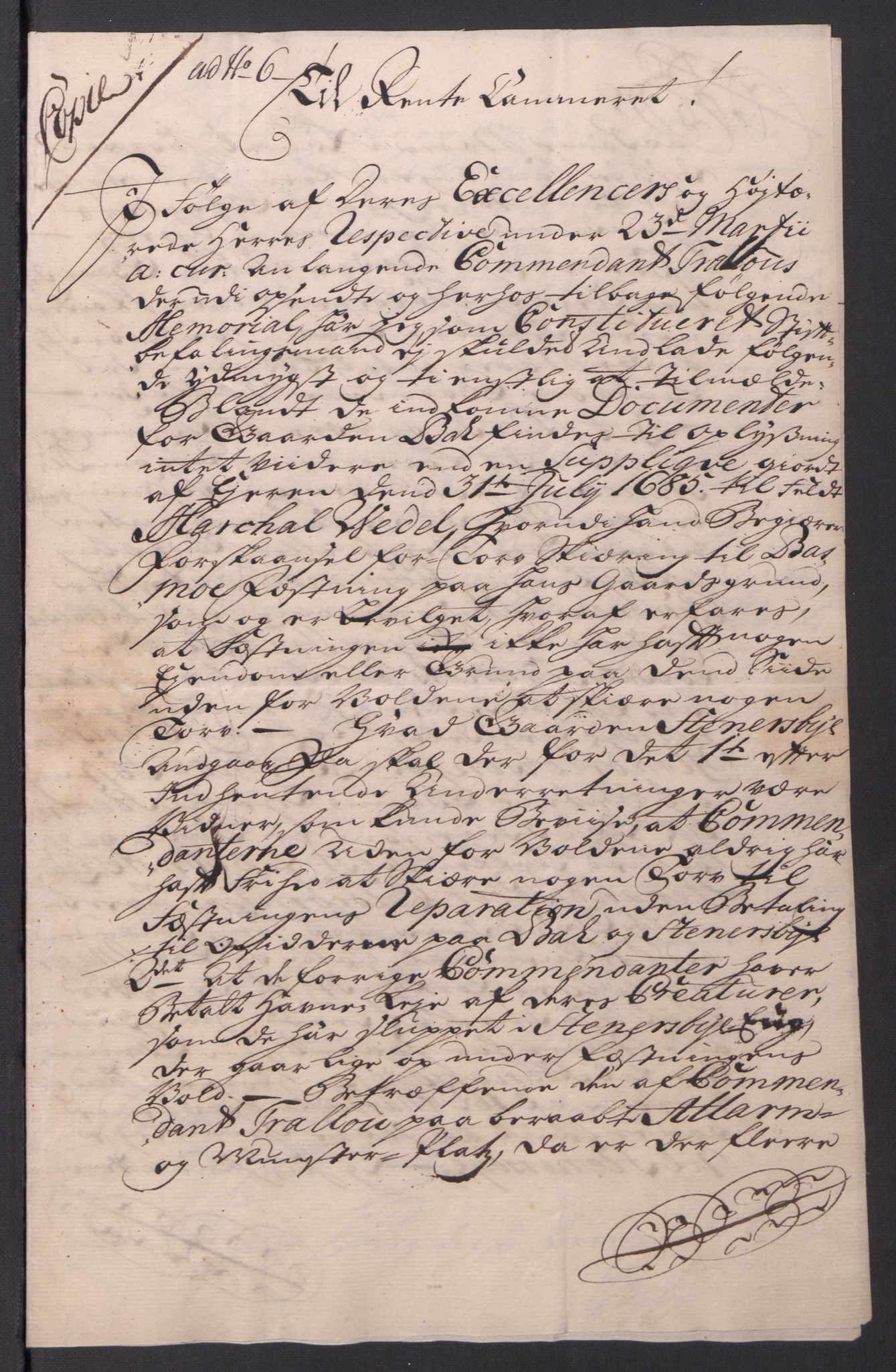 Kommanderende general (KG I) med Det norske krigsdirektorium, AV/RA-EA-5419/D/L0061: Stattholderens, stiftamtmenns og amtmenns brev, 1731-1740, p. 233