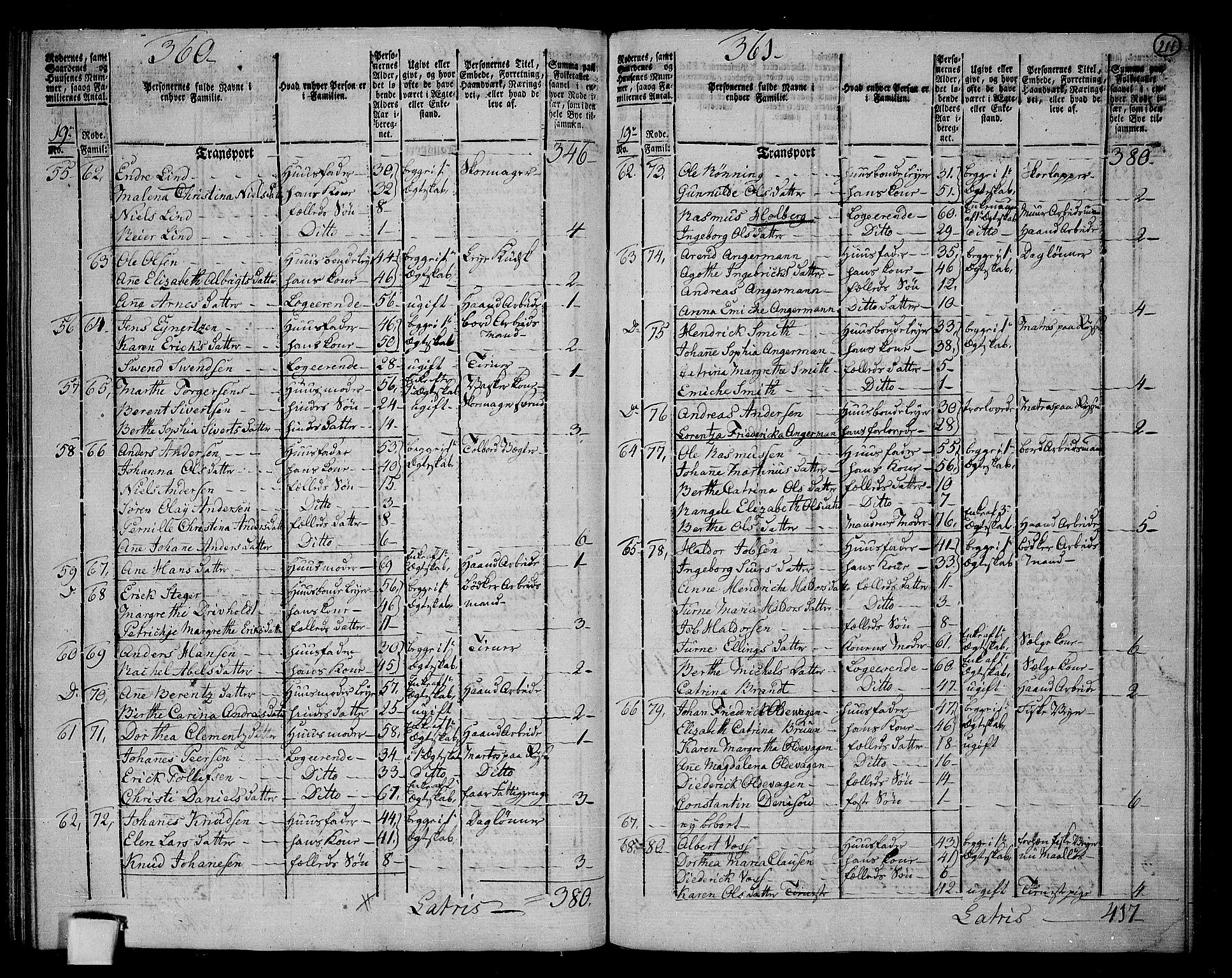 RA, 1801 census for 1301 Bergen, 1801, p. 210b-211a