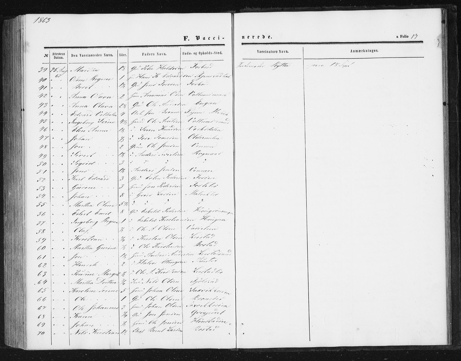 Ministerialprotokoller, klokkerbøker og fødselsregistre - Sør-Trøndelag, SAT/A-1456/616/L0408: Parish register (official) no. 616A05, 1857-1865, p. 17